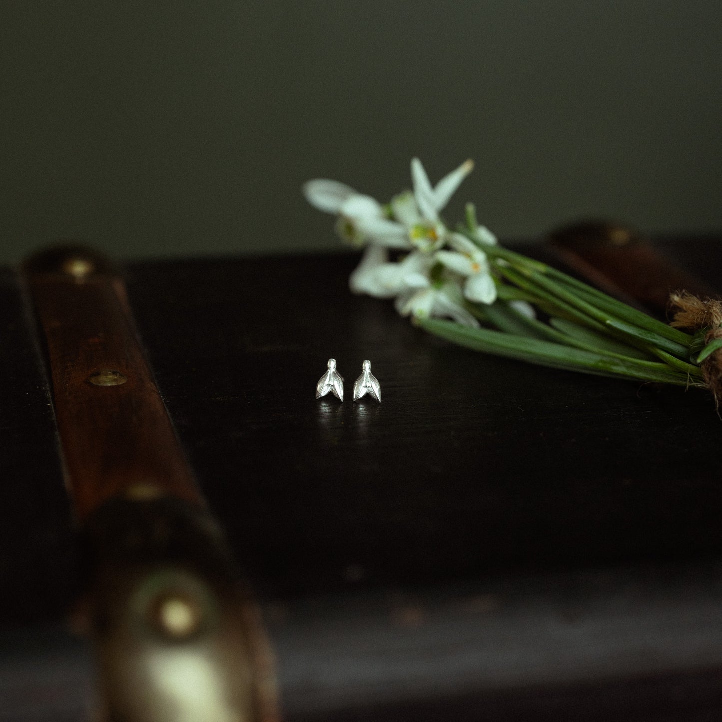 Silver Snowdrop Stud Earrings