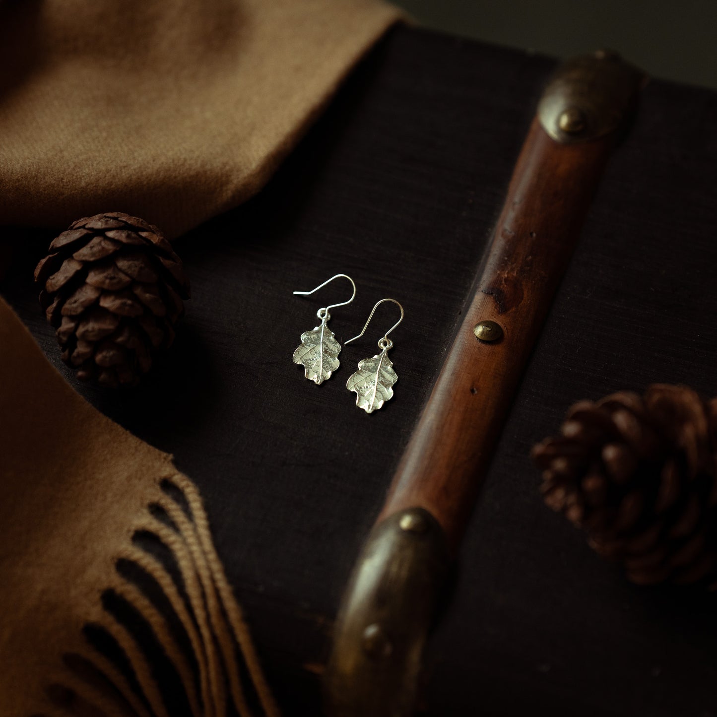 Silver Oak Leaf Earrings