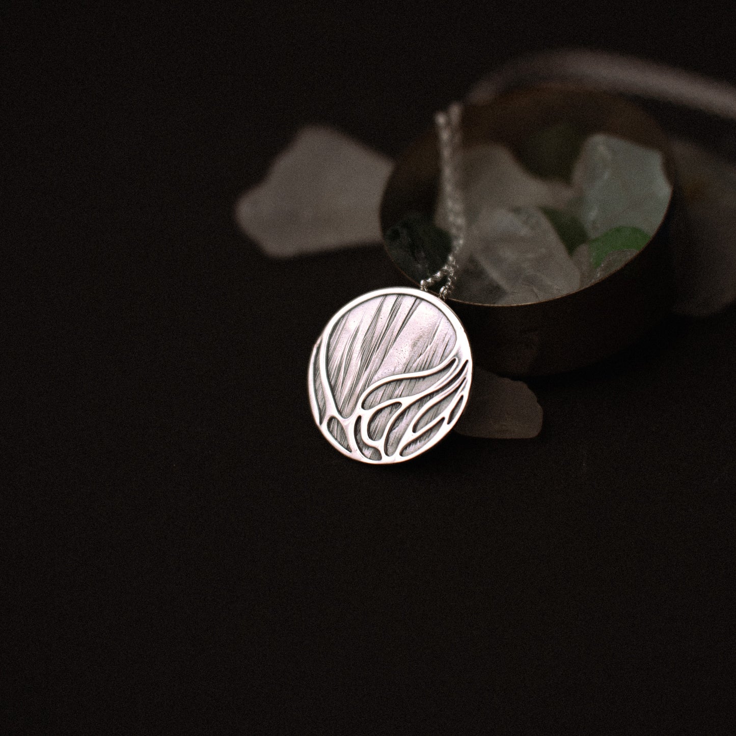 Sterling Silver Aurora Large Pendant Necklace