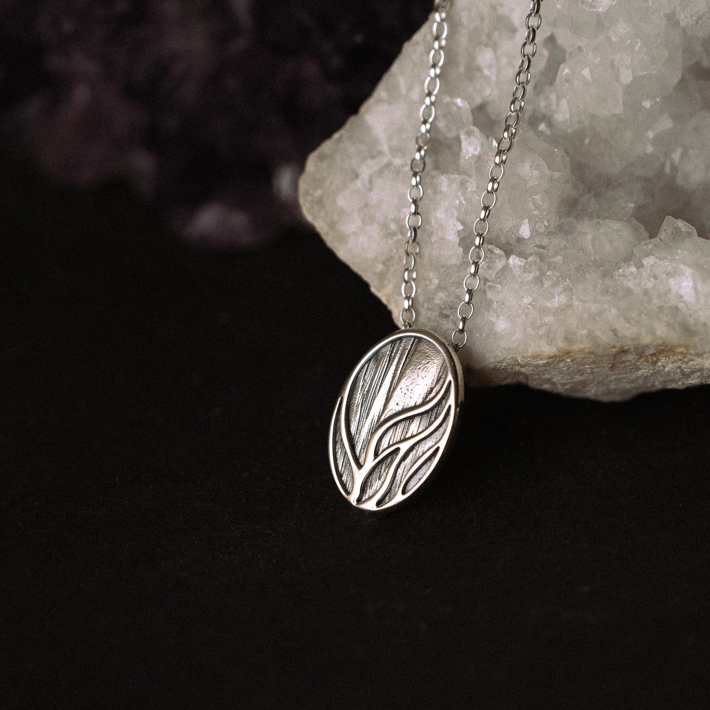 Sterling Silver Small Aurora Pendant Necklace