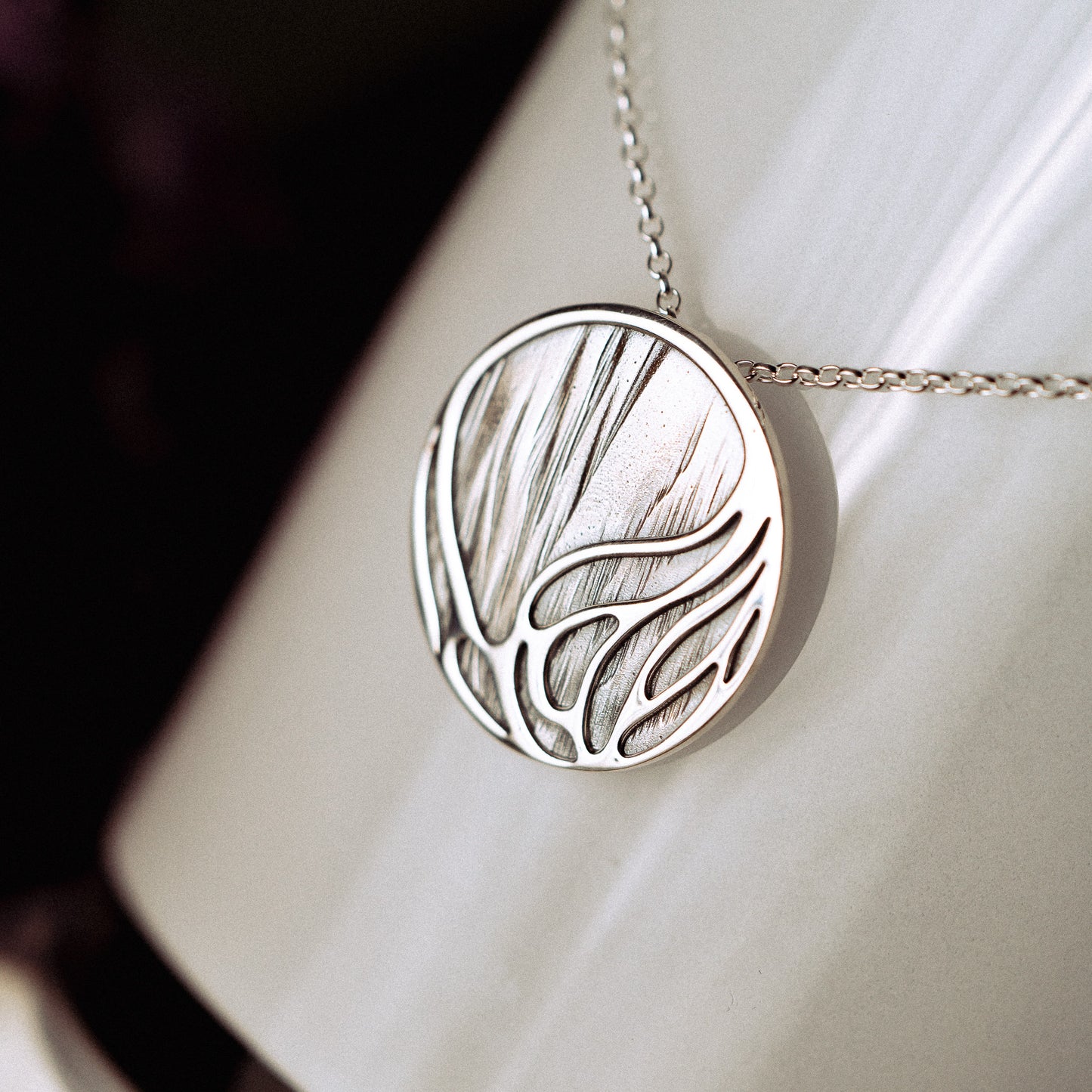 Sterling Silver Aurora Large Pendant Necklace