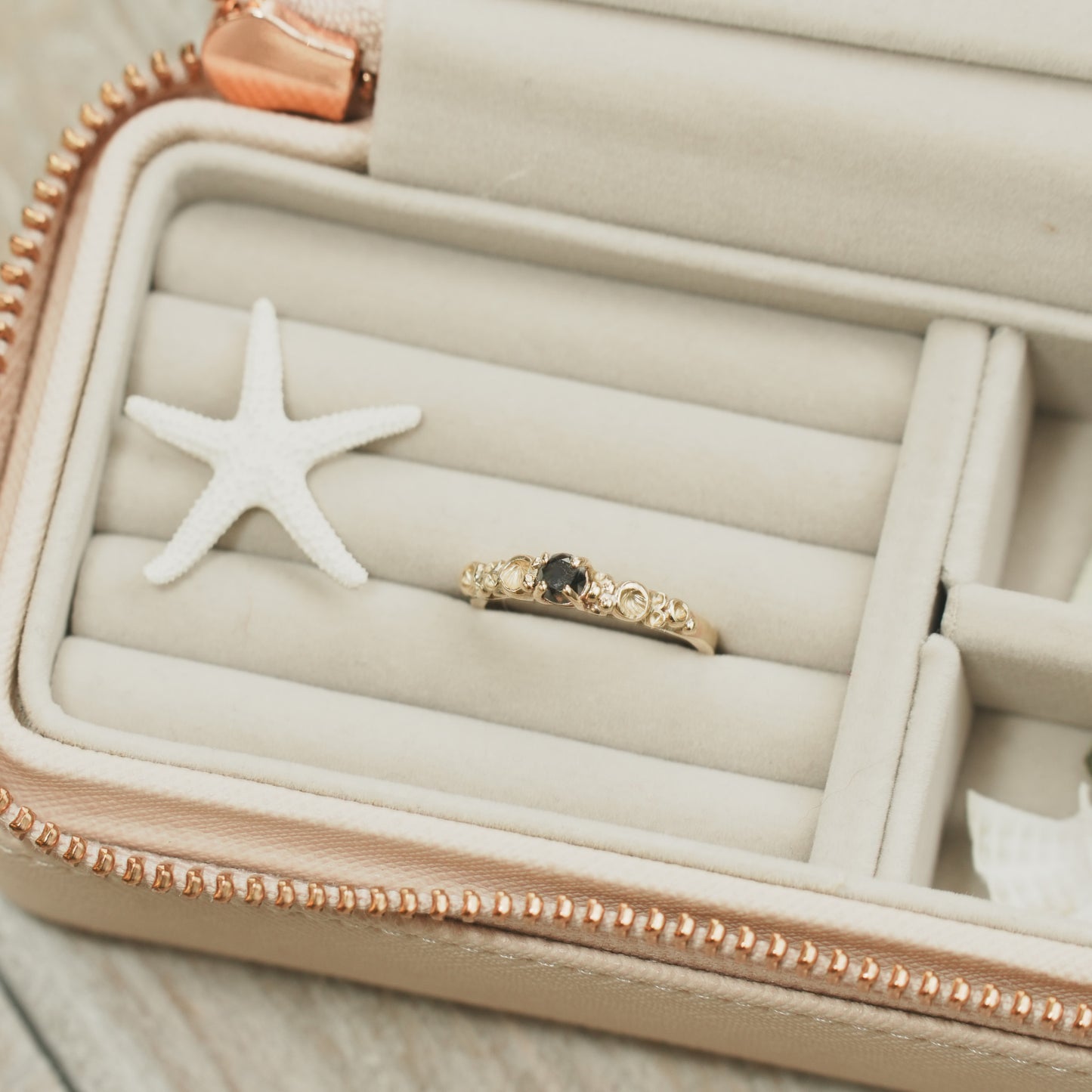 Black Diamond Gold Barnacle Ring