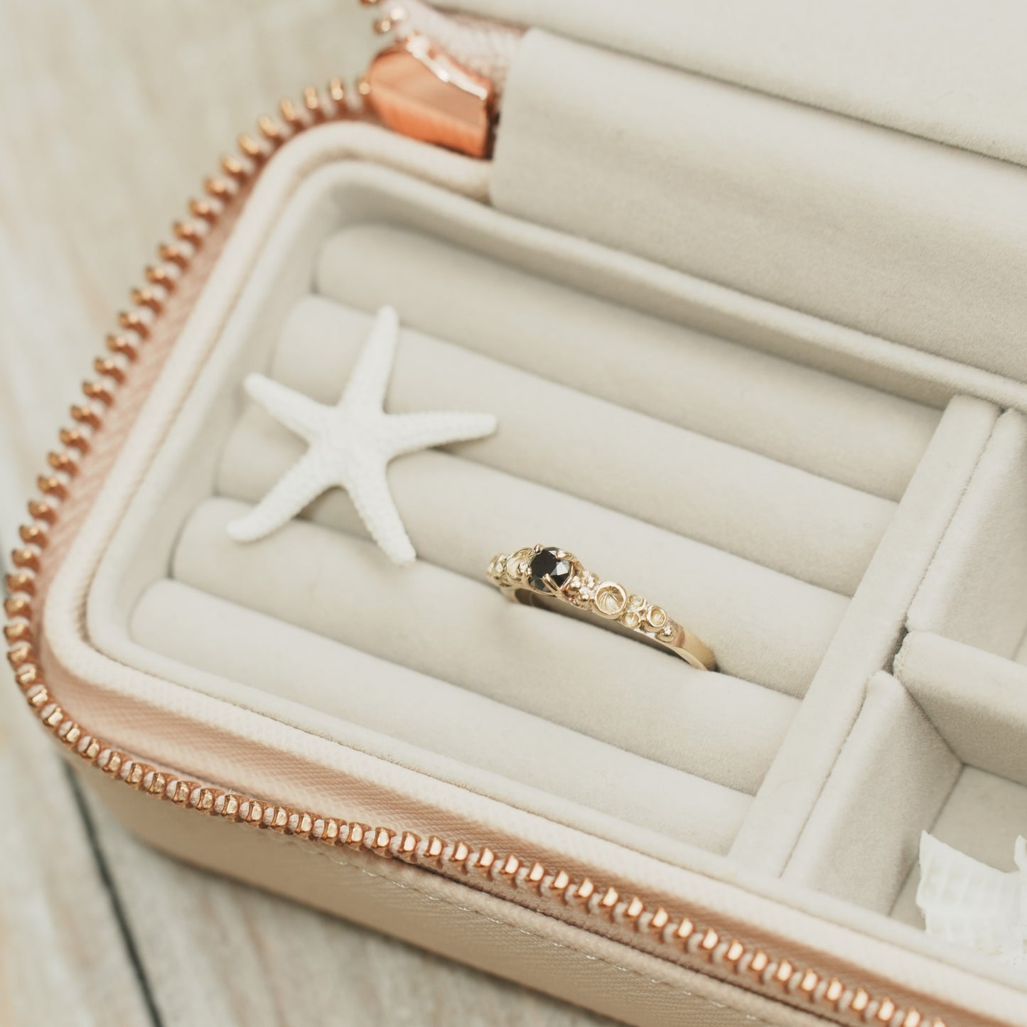 Black Diamond Gold Barnacle Ring