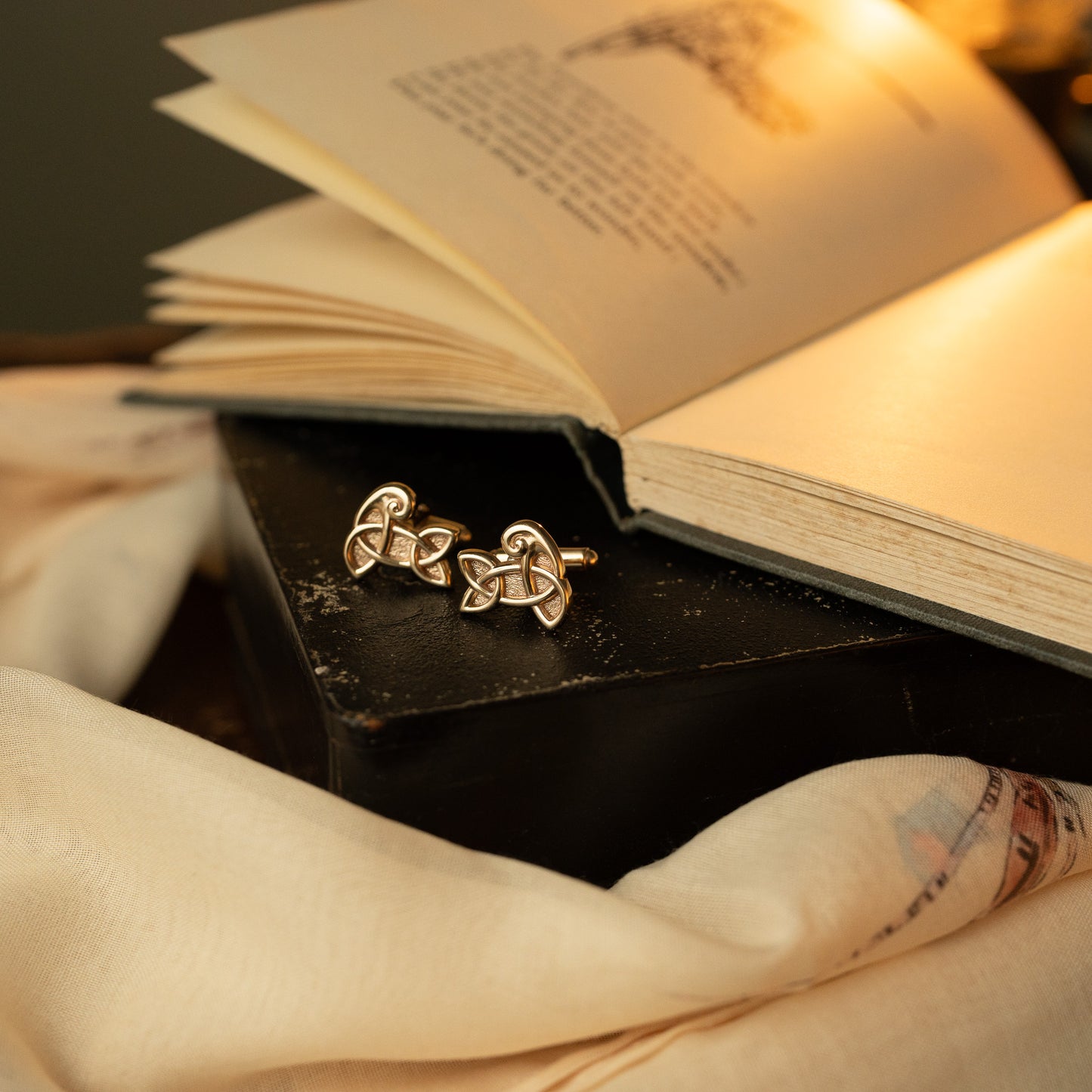 Gold Sandulf's Cross Knotwork Cufflinks