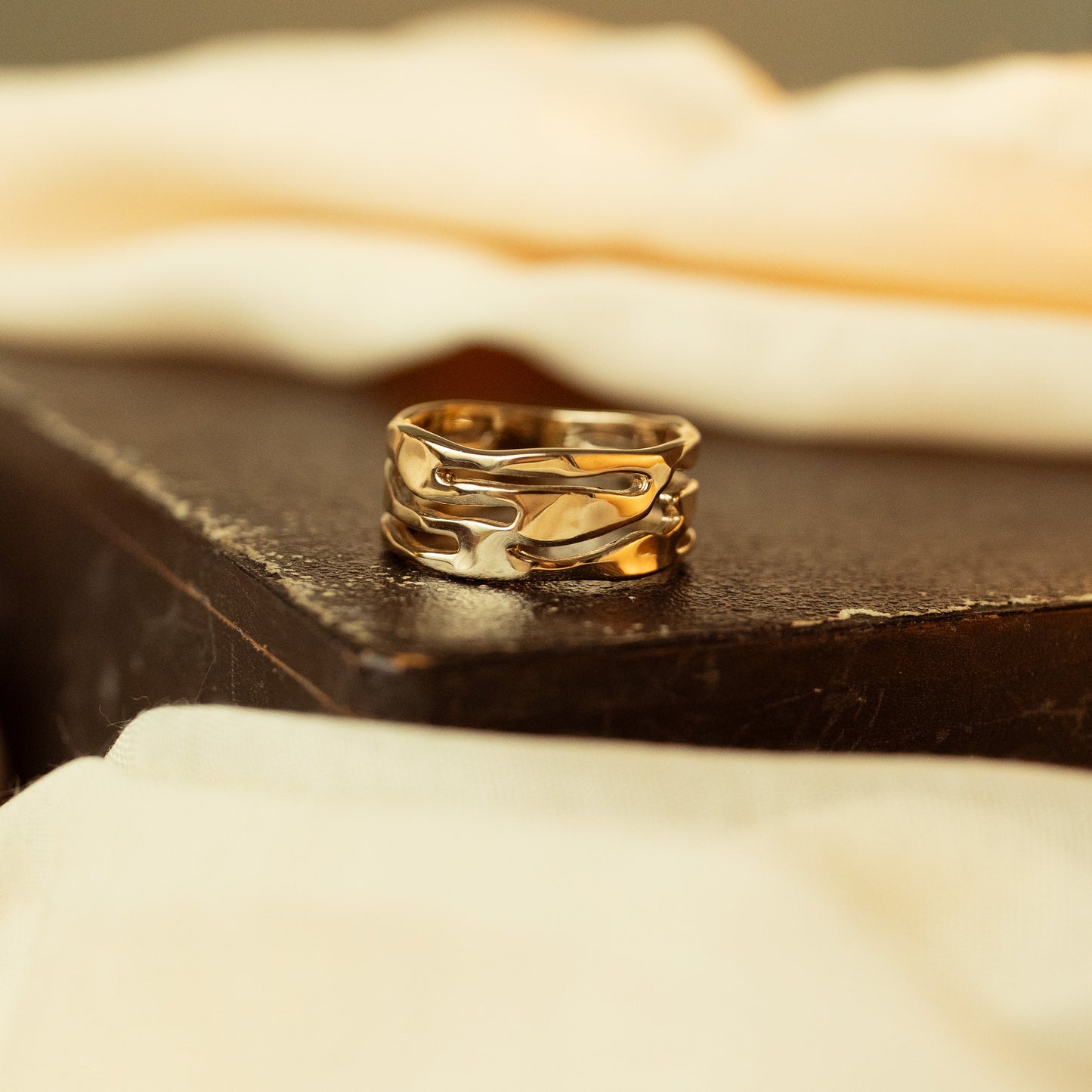 Strata Wide Gold Ring