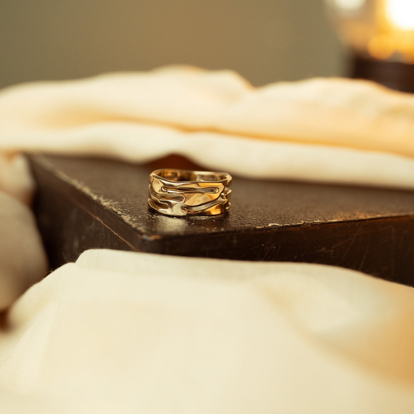 Strata Wide Gold Ring