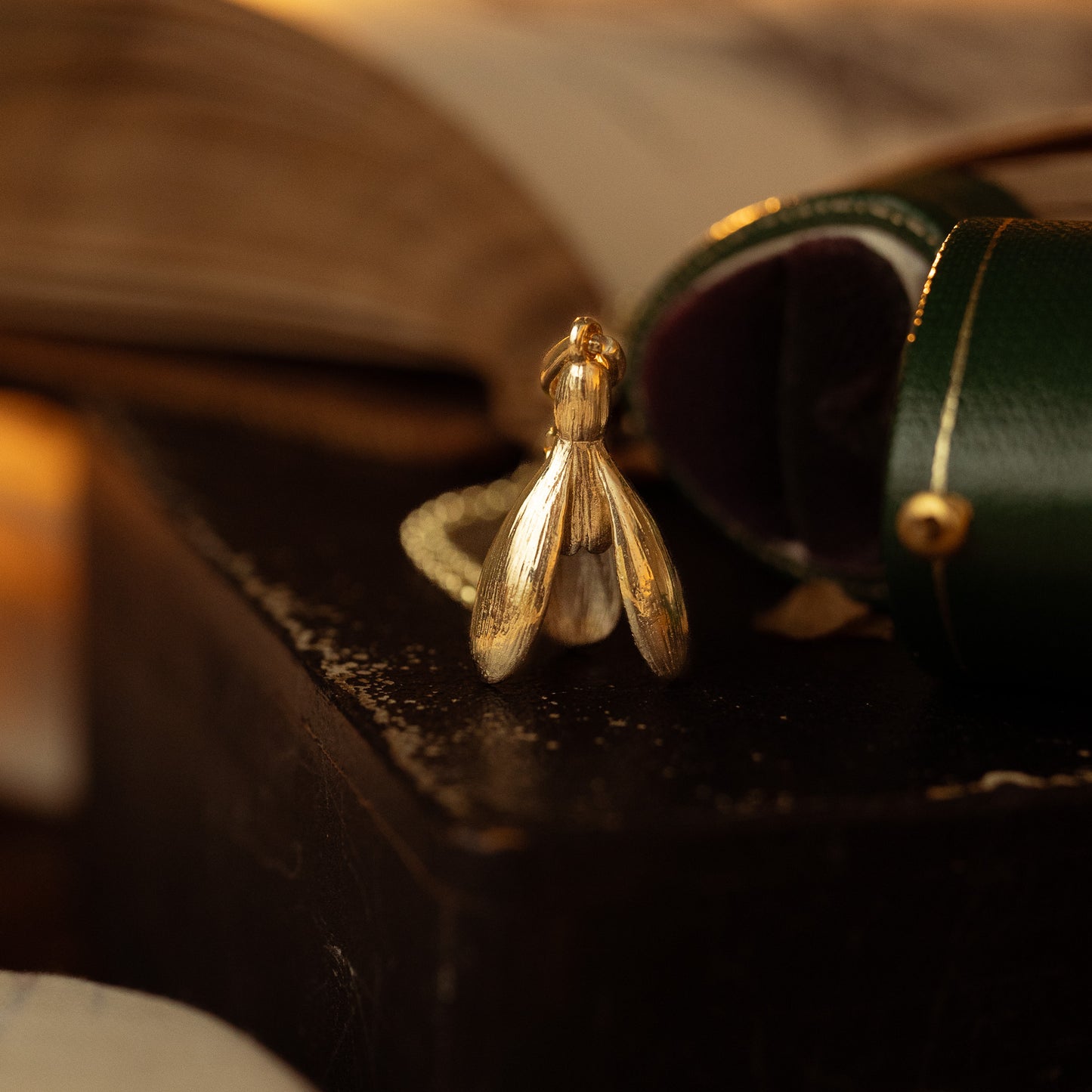 Gold Snowdrop Necklace