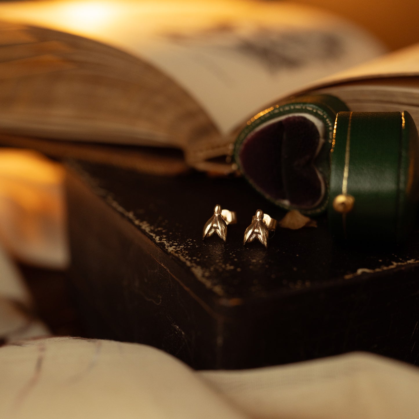 Gold Snowdrop Stud Earrings