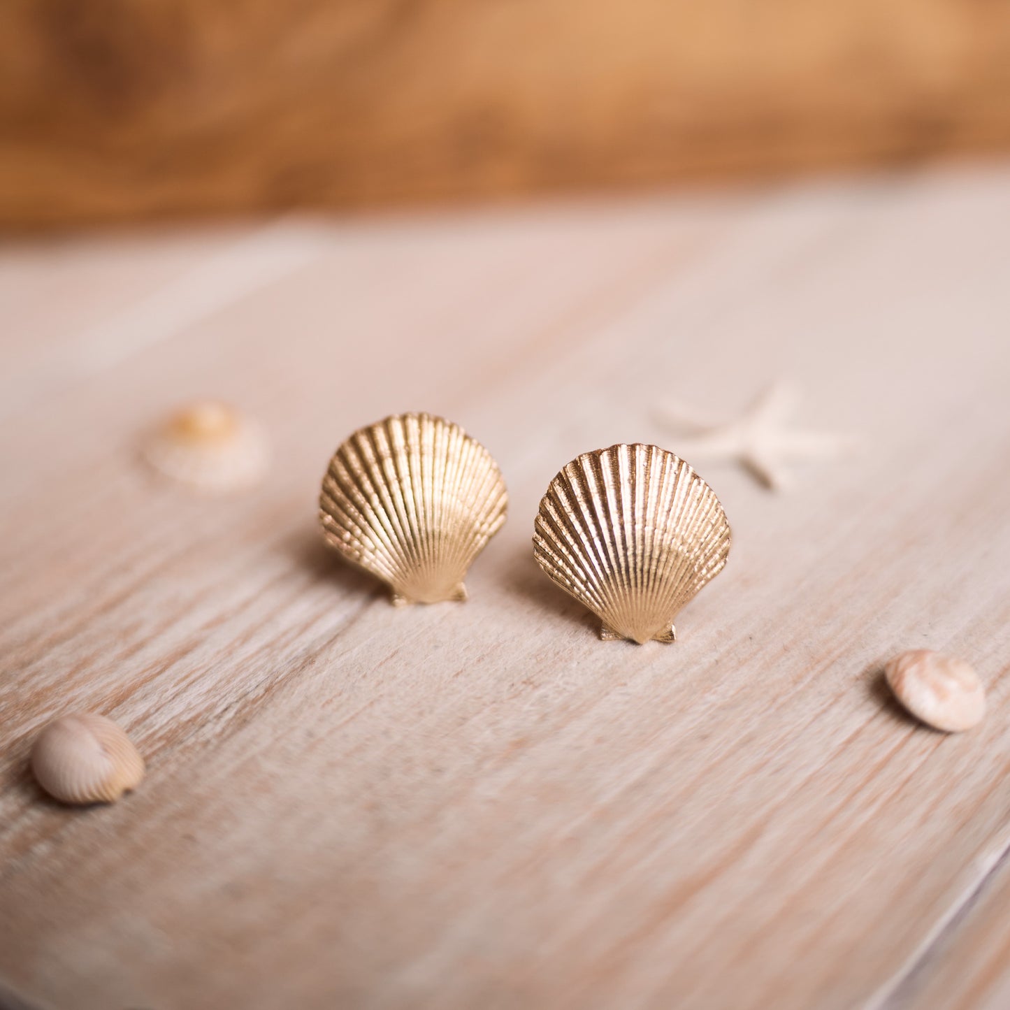Gold Scallop Shell Cufflinks - Queenie Shells