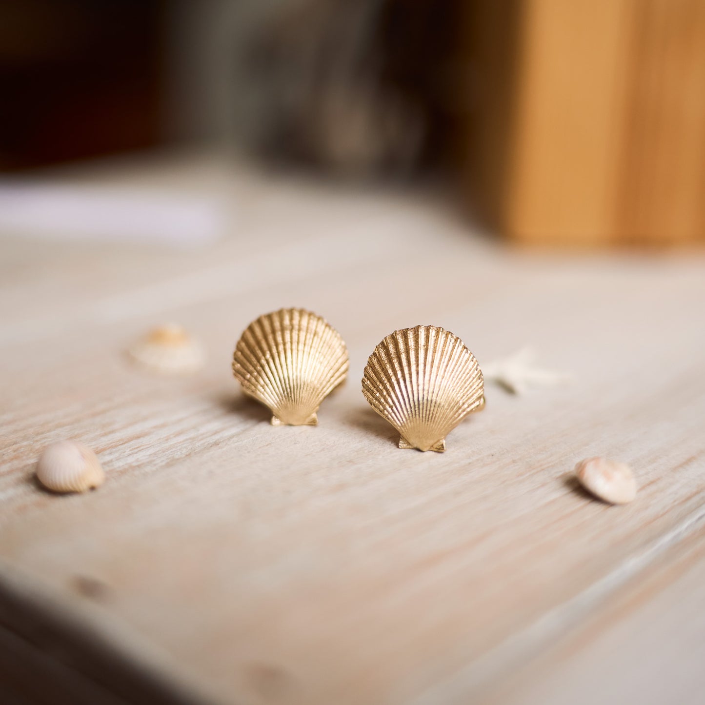 Gold Scallop Shell Cufflinks - Queenie Shells