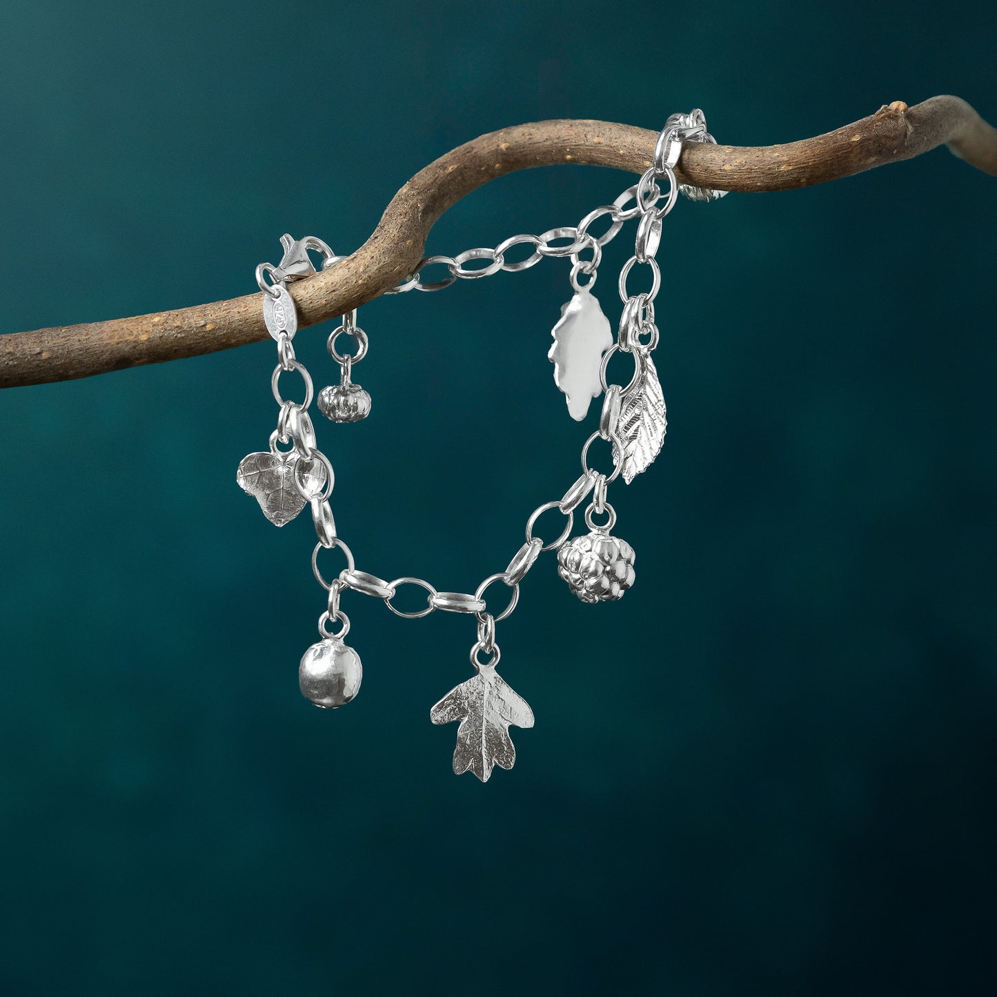 'Woodland Walk' Sterling Silver Charm Bracelet