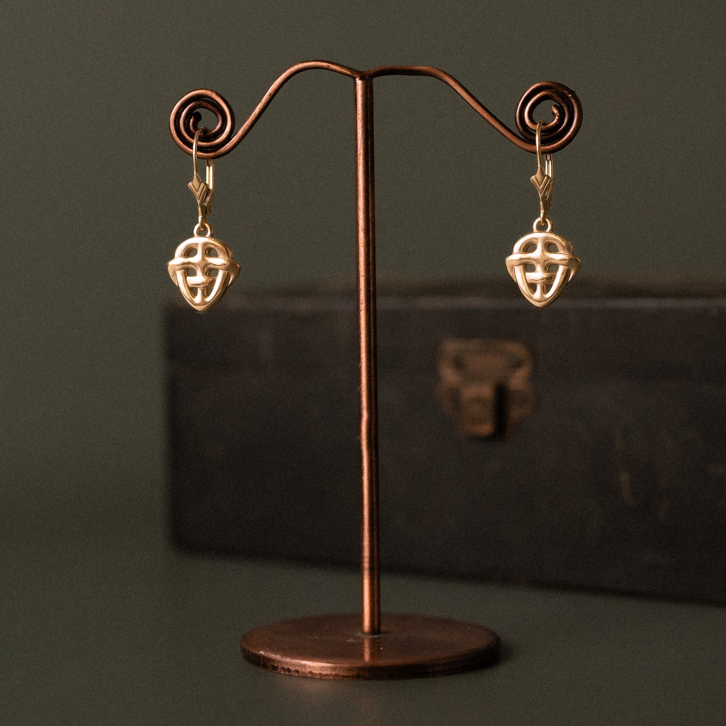 Gold Sandulf's Cross Celtic Knot Earrings