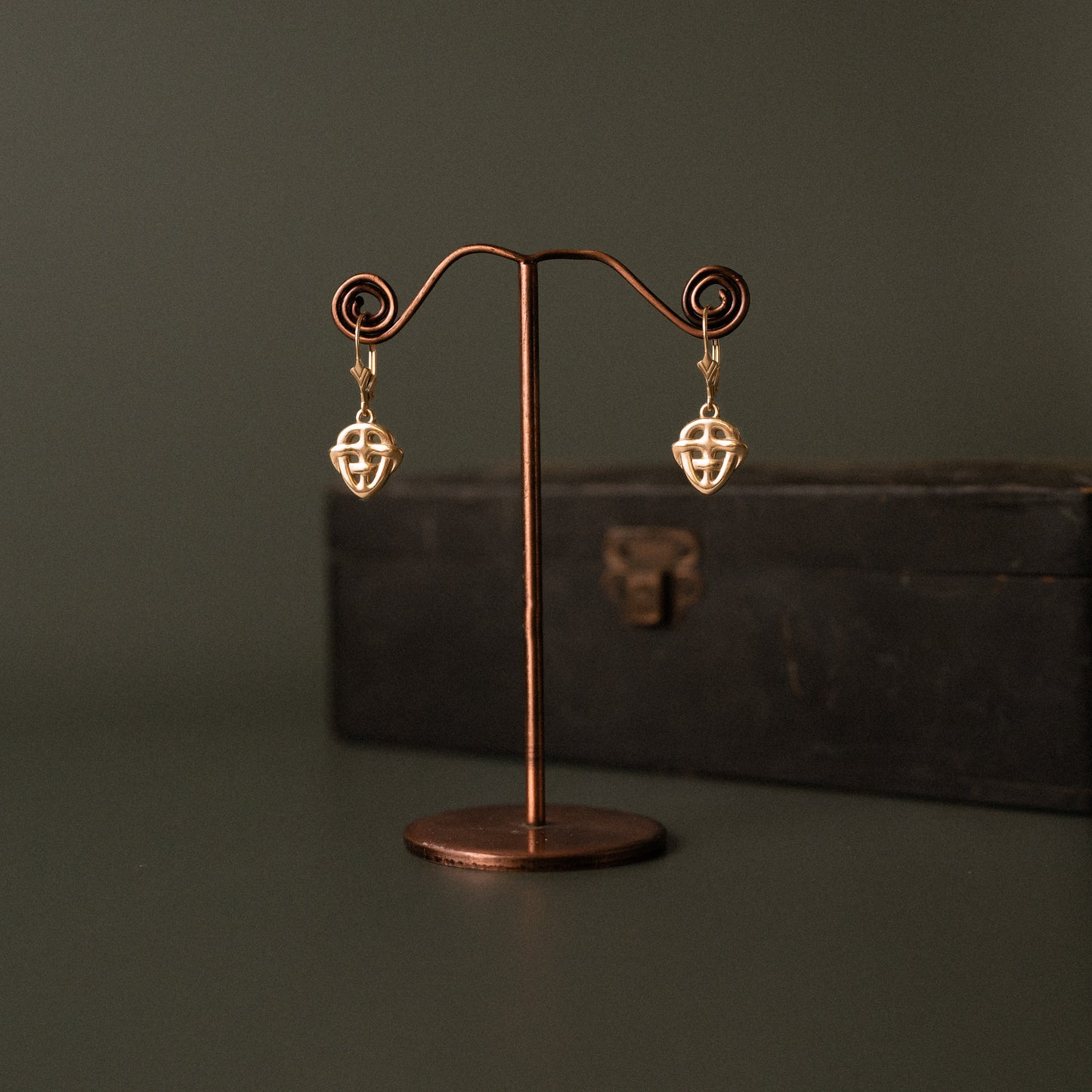 Gold Sandulf's Cross Celtic Knot Earrings