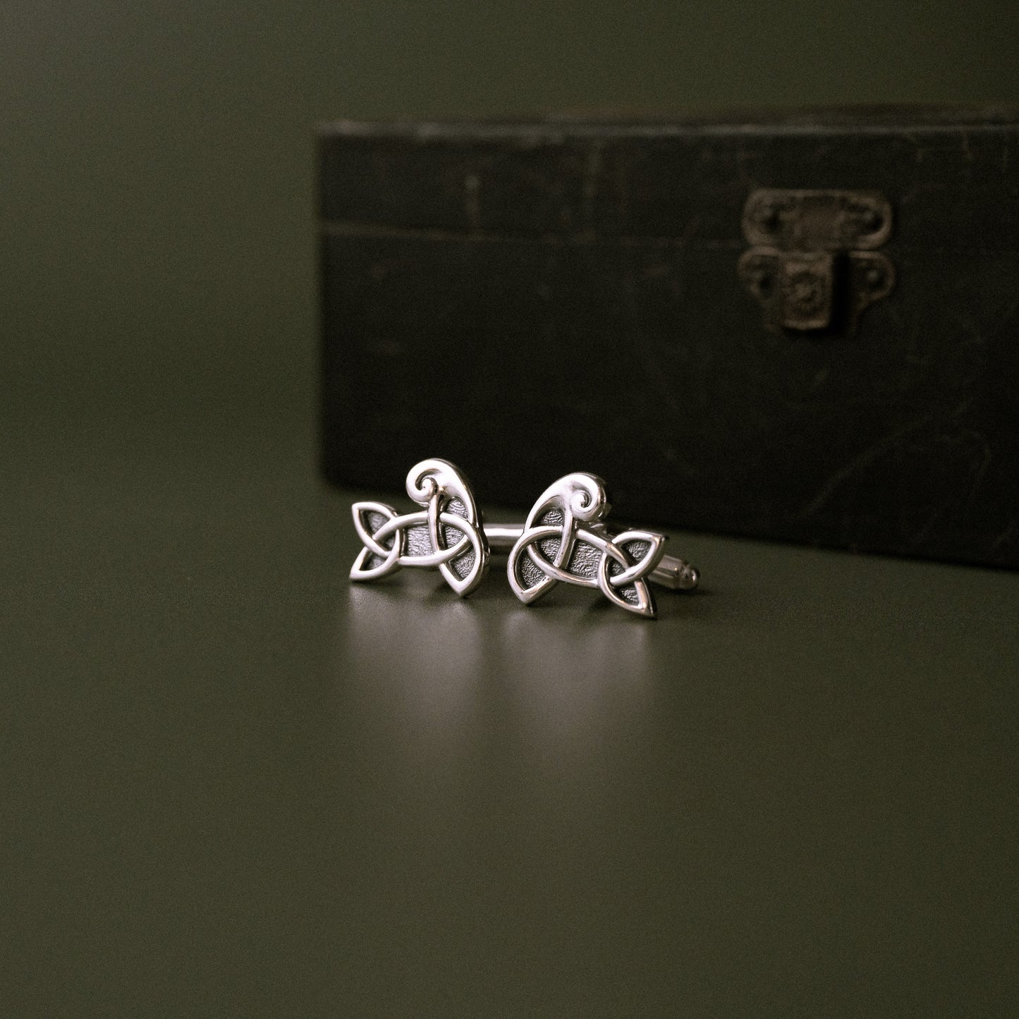 Sandulf's Cross Silver Knotwork Cufflinks