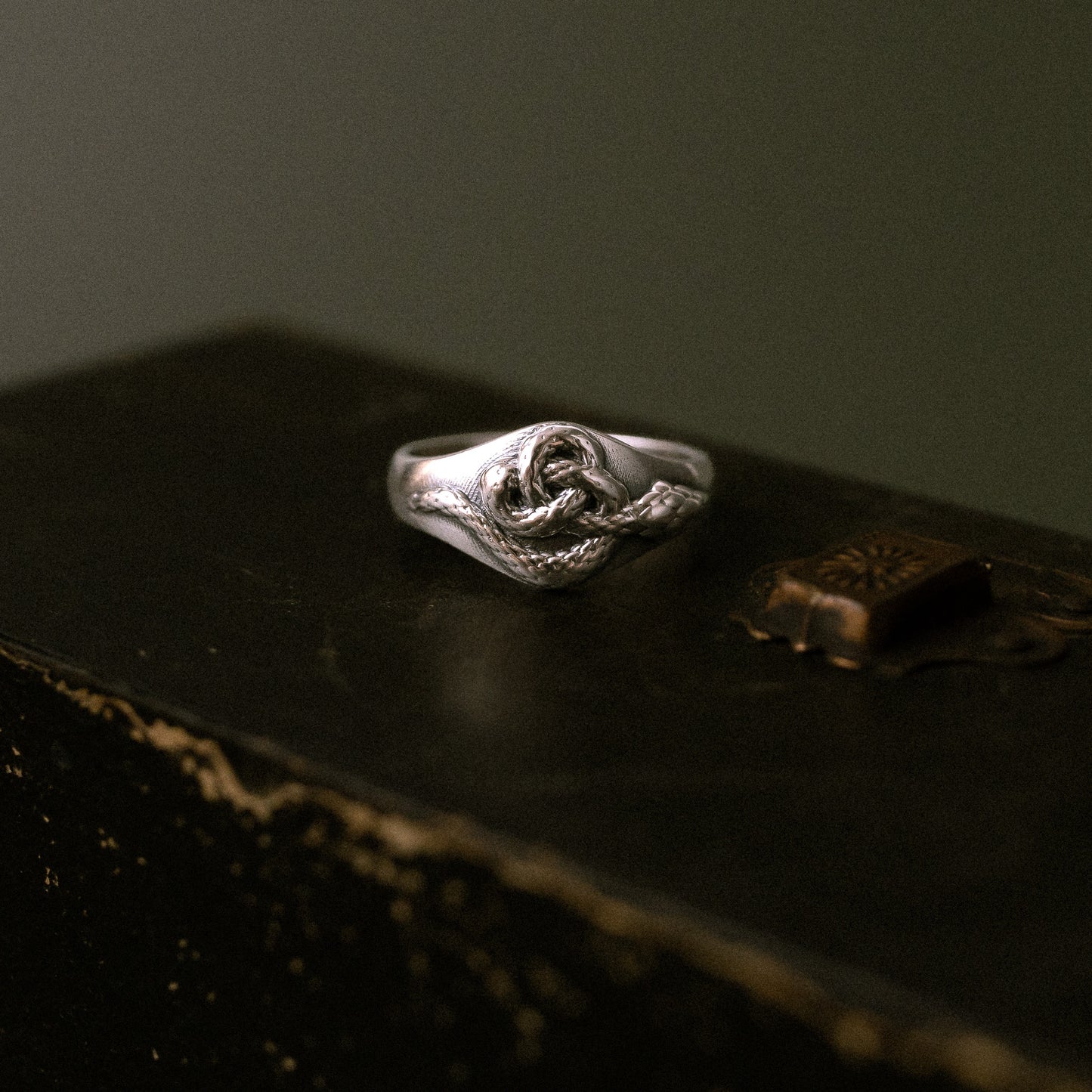 Sandulf's Viking Cross Silver Serpent Ring