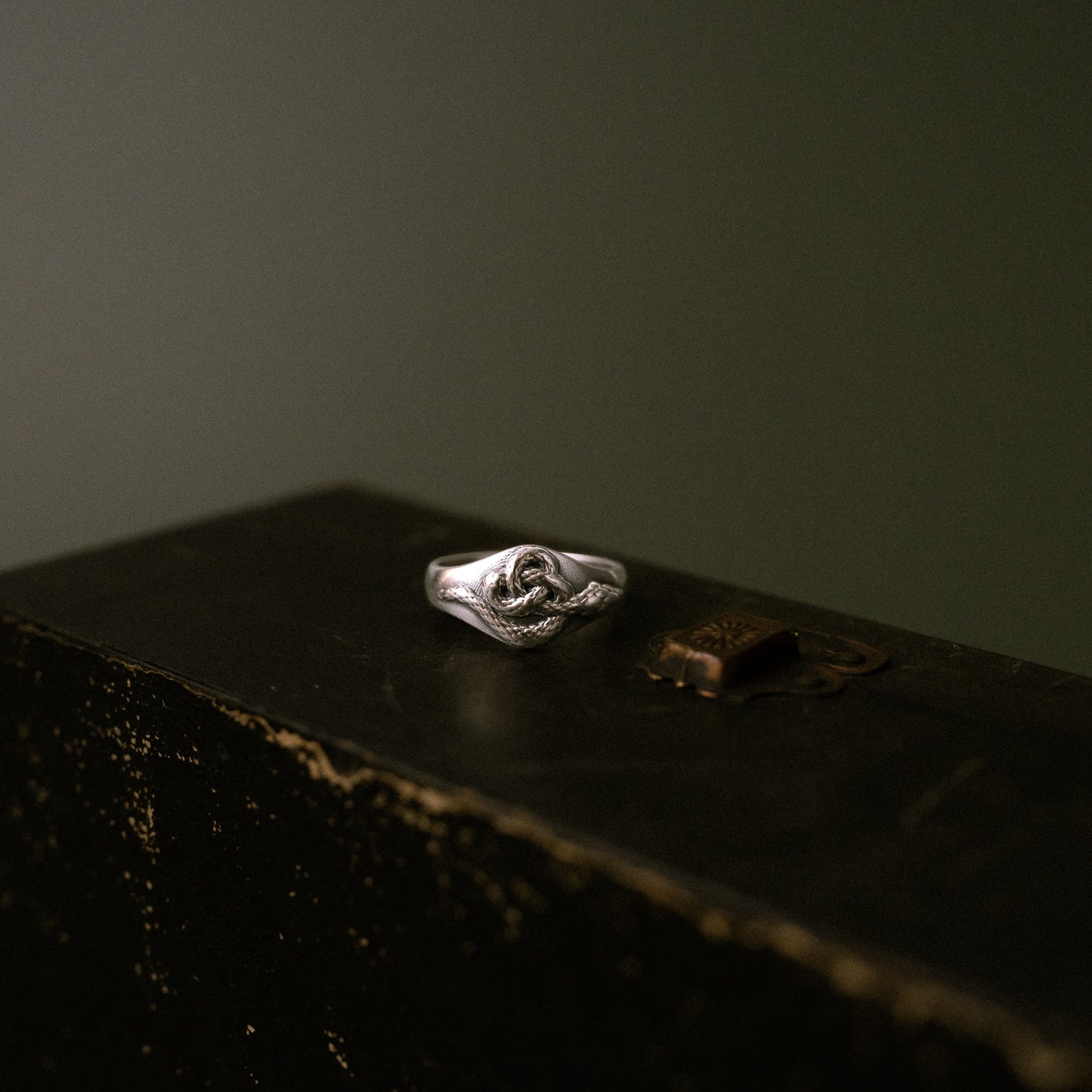 Sandulf's Viking Cross Silver Serpent Ring