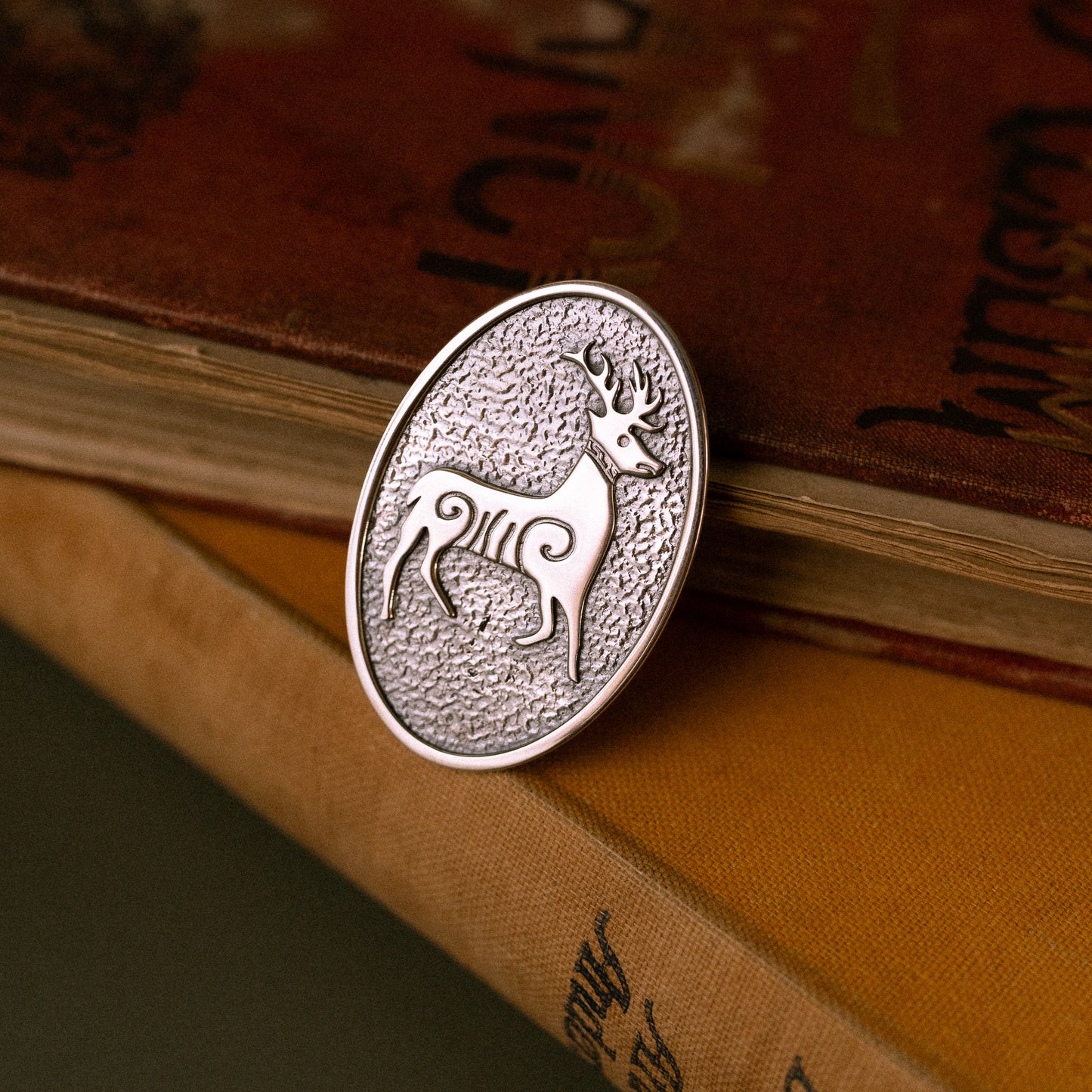 Sandulf's Cross Silver Stag Brooch
