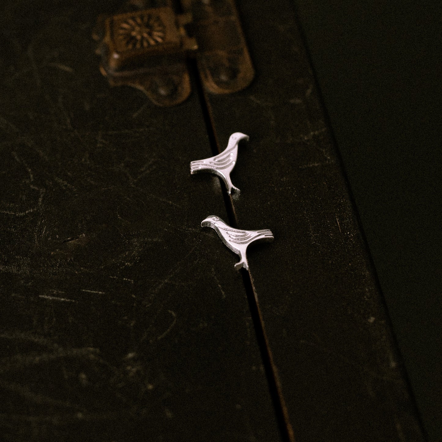 Sandulf's Cross Silver Bird Studs