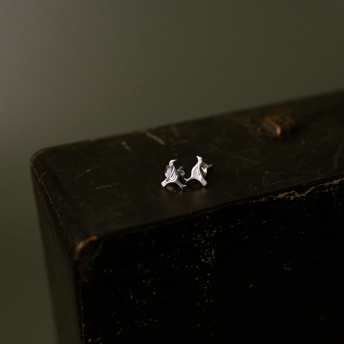 Sandulf's Cross Silver Bird Studs