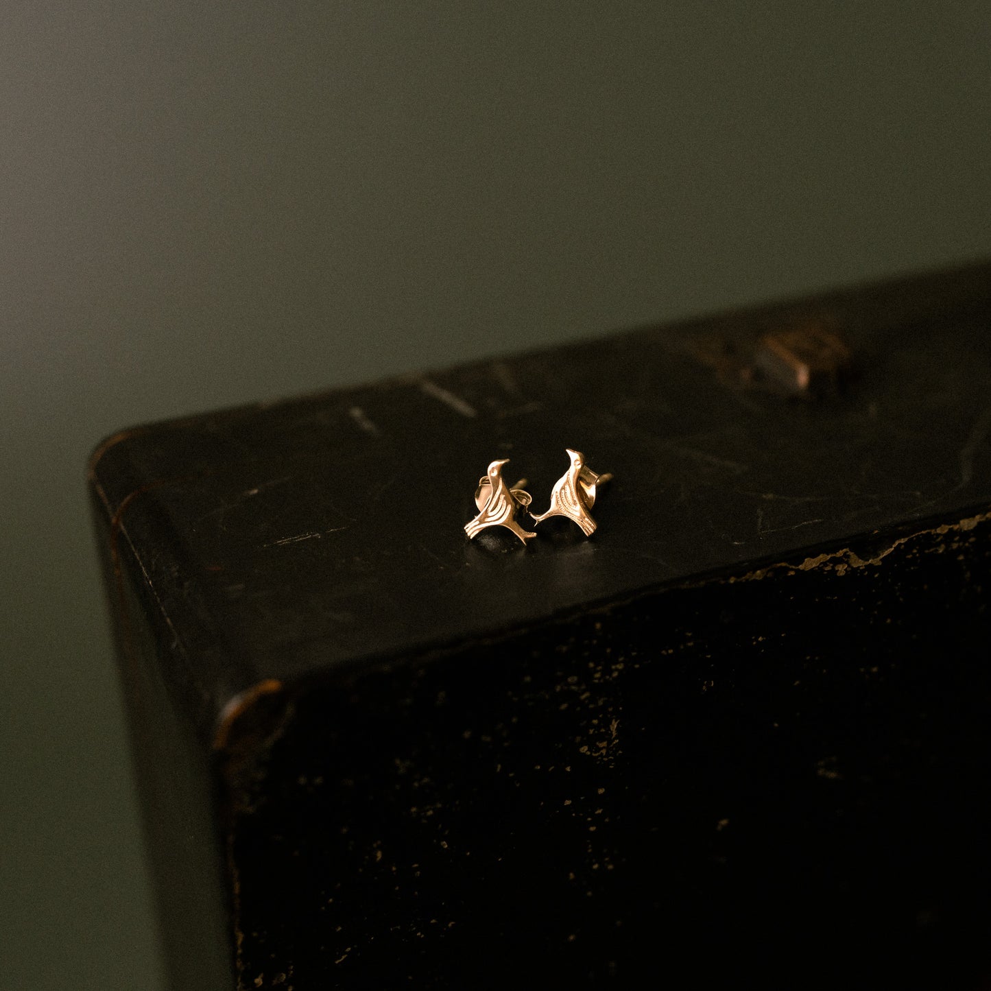Gold Sandulf's Cross Bird Studs