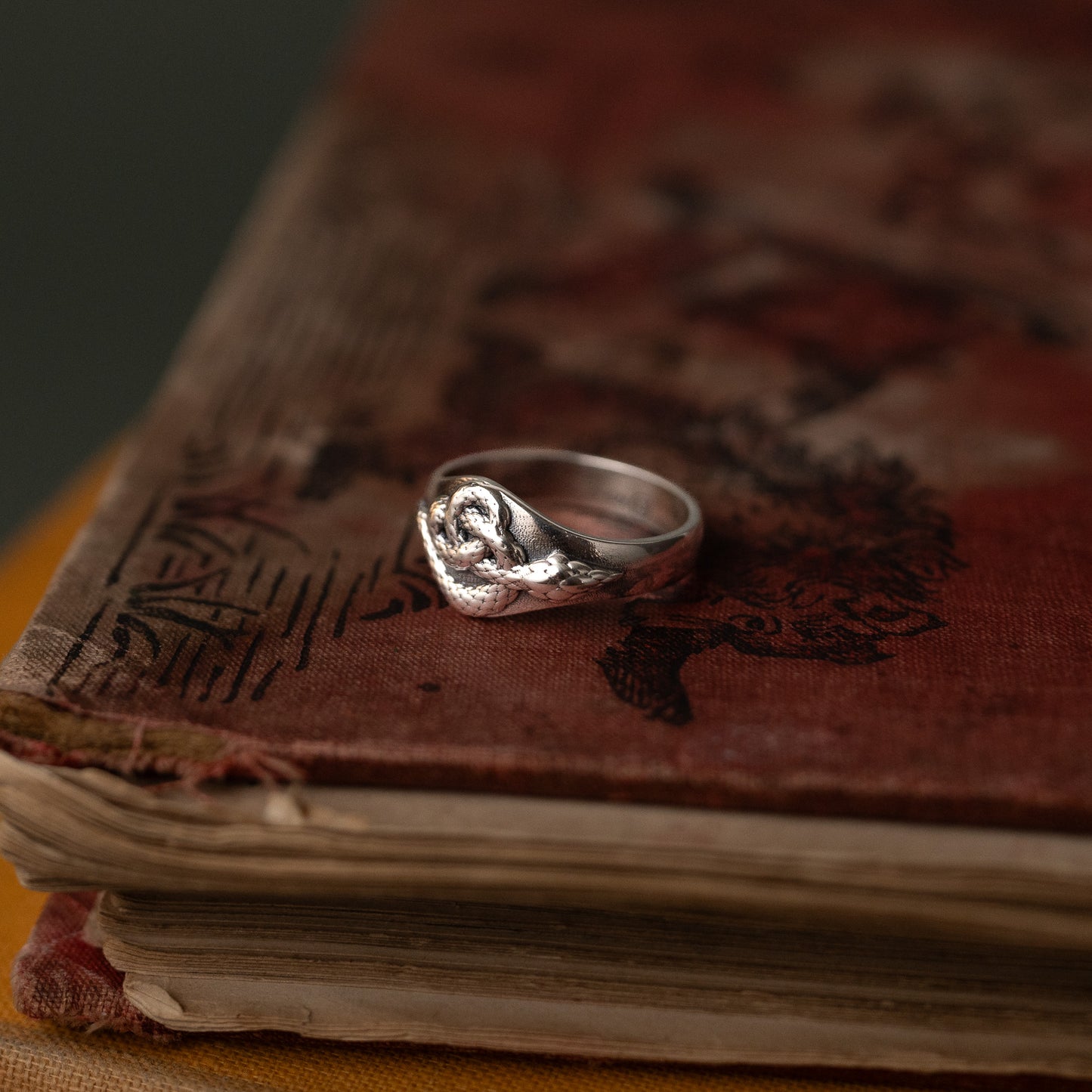 Sandulf's Viking Cross Silver Serpent Ring
