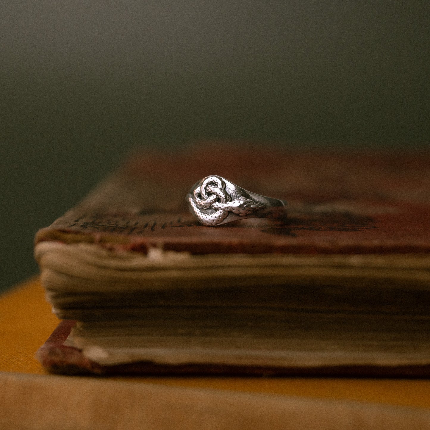 Sandulf's Viking Cross Silver Serpent Ring