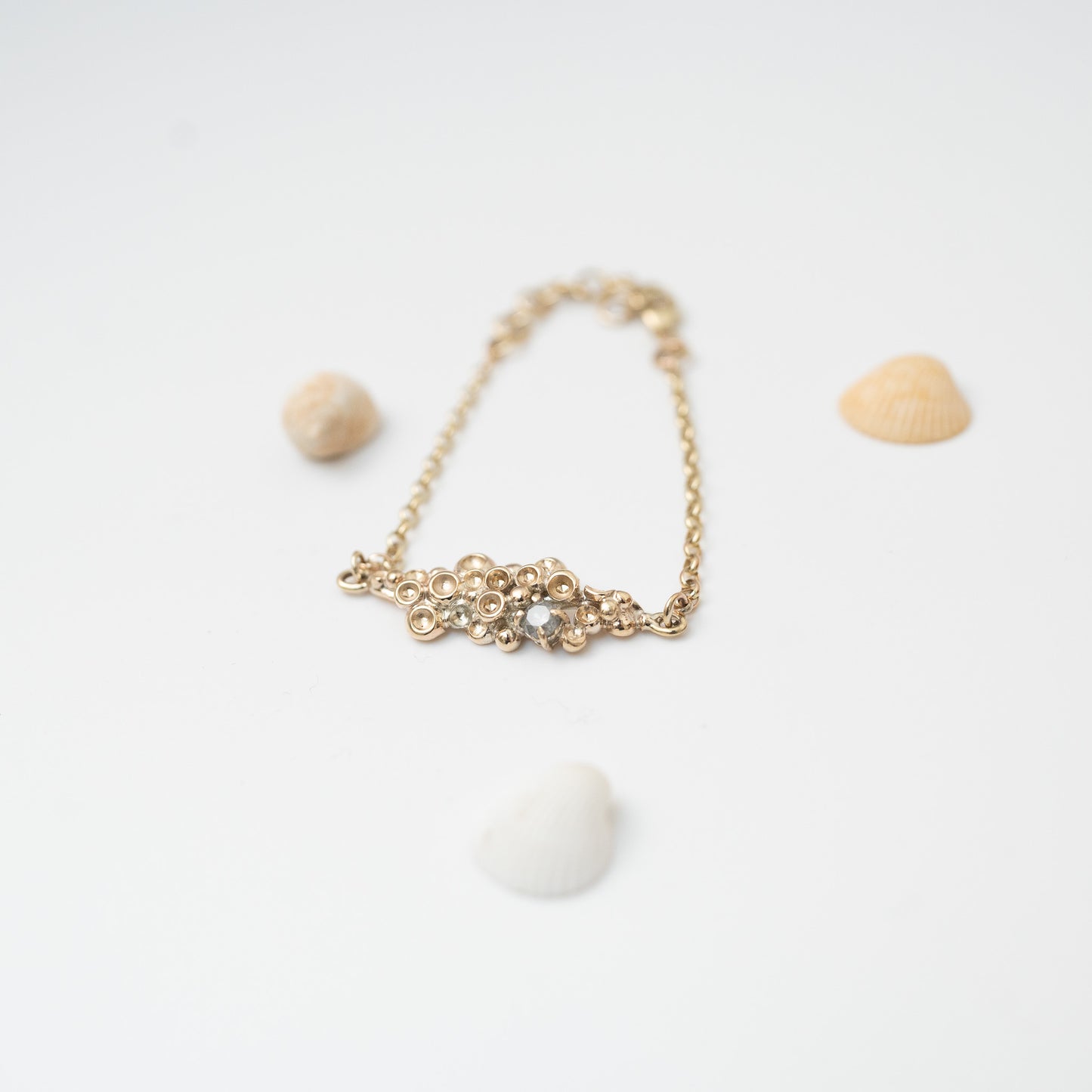 Barnacle Gold Bracelet with Salt and Pepper Diamond
