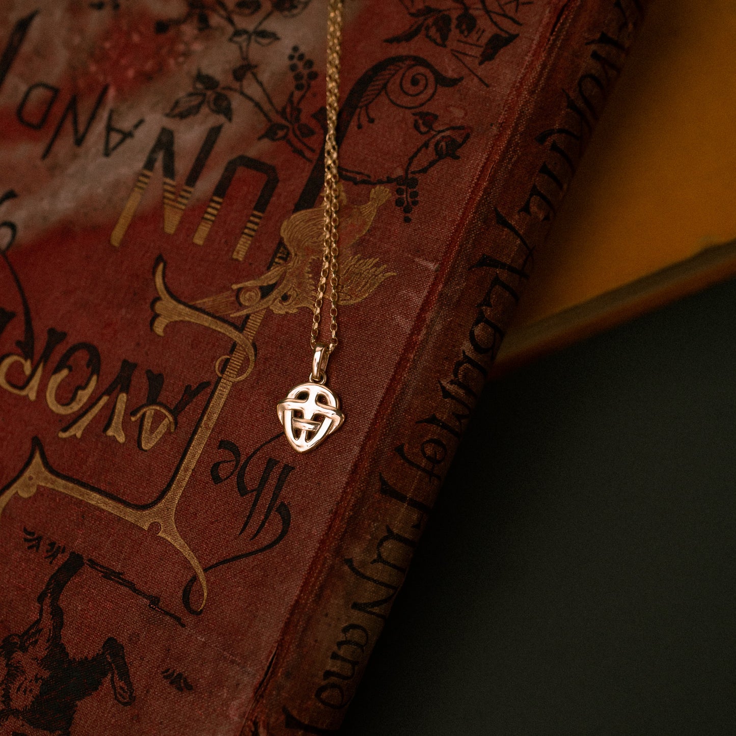Gold Sandulf's Cross Celtic Knot Necklace
