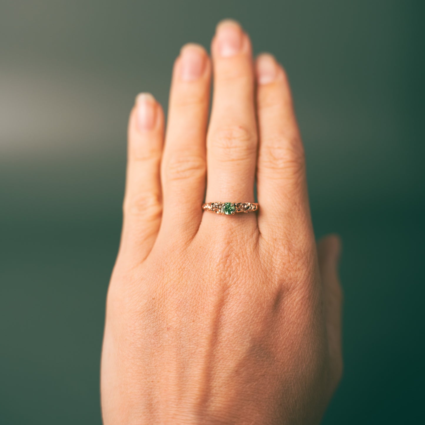 Tsavorite Garnet Rose Gold Barnacle Ring
