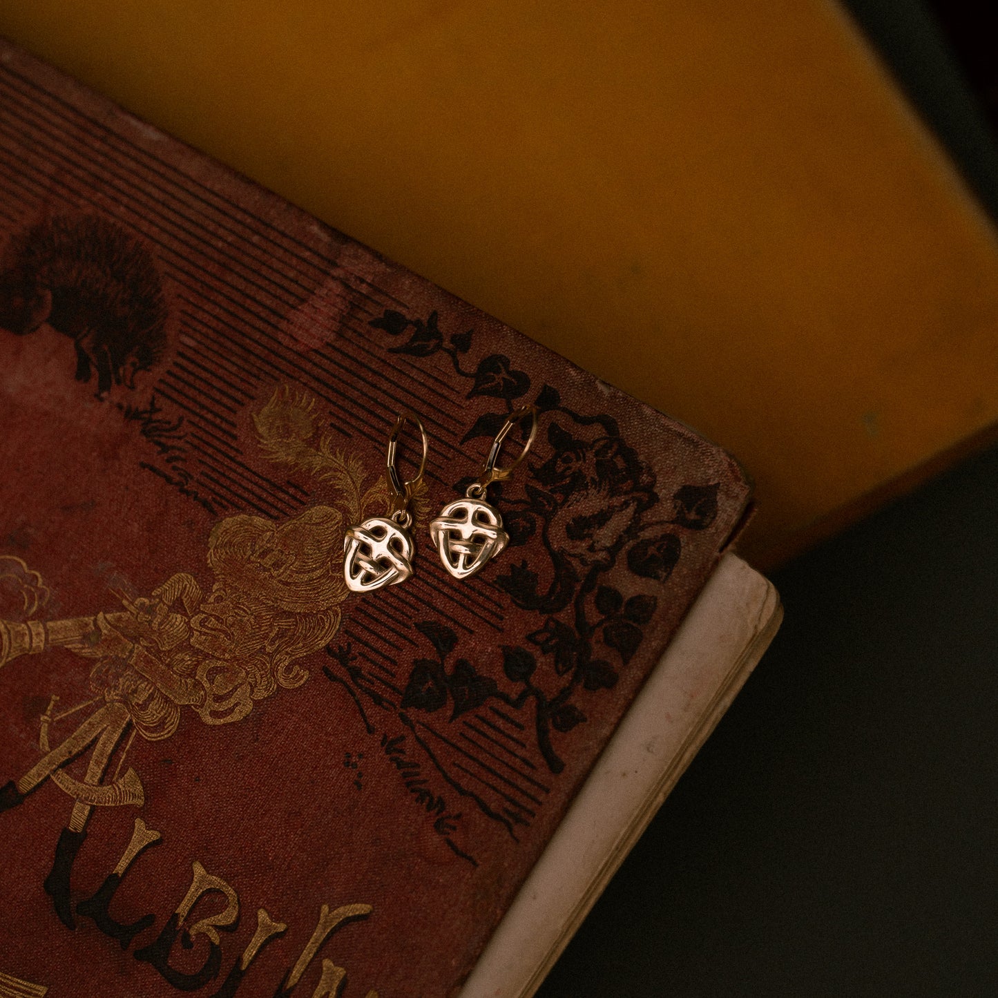 Gold Sandulf's Cross Celtic Knot Earrings