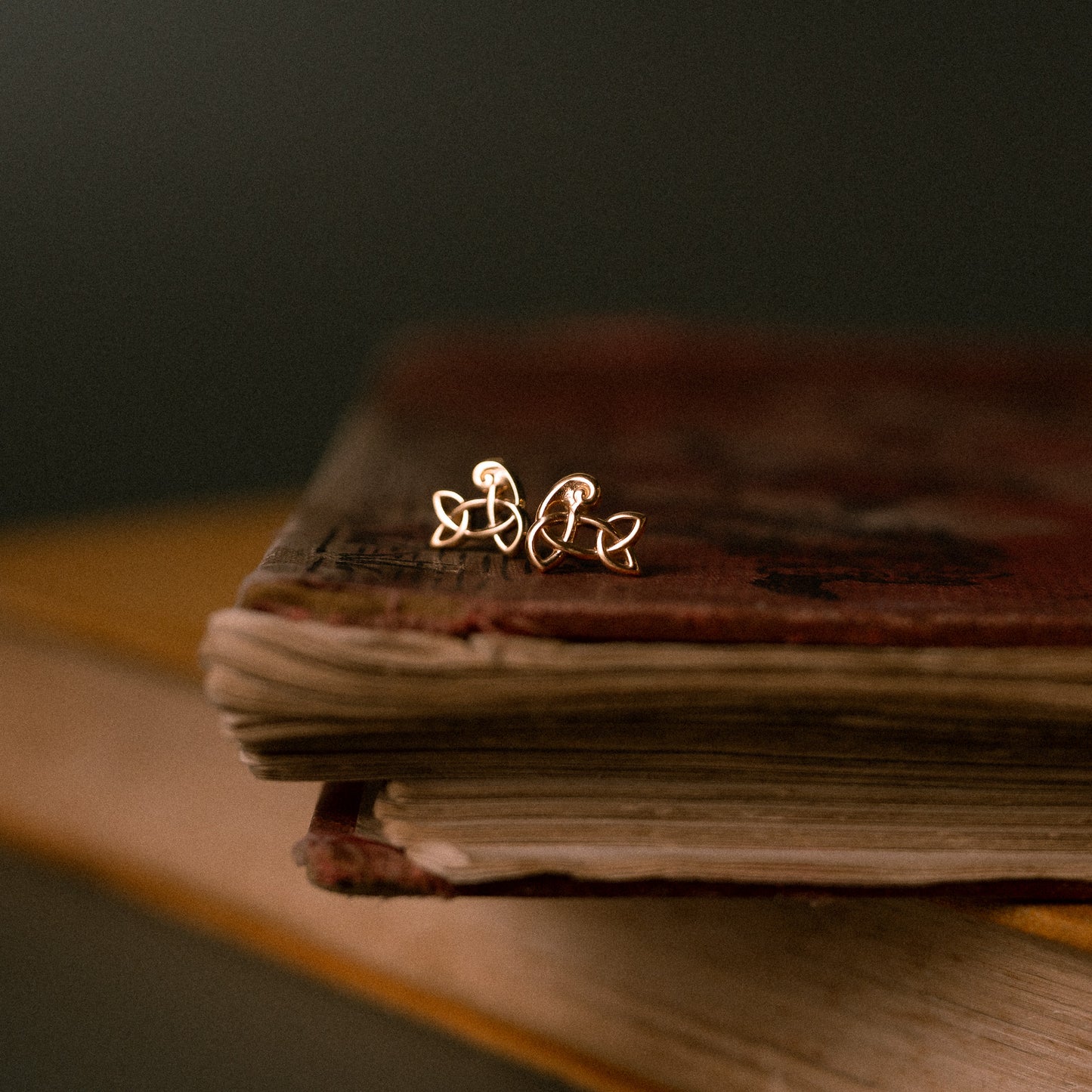 Gold Sandulf's Cross Knot Stud Earrings