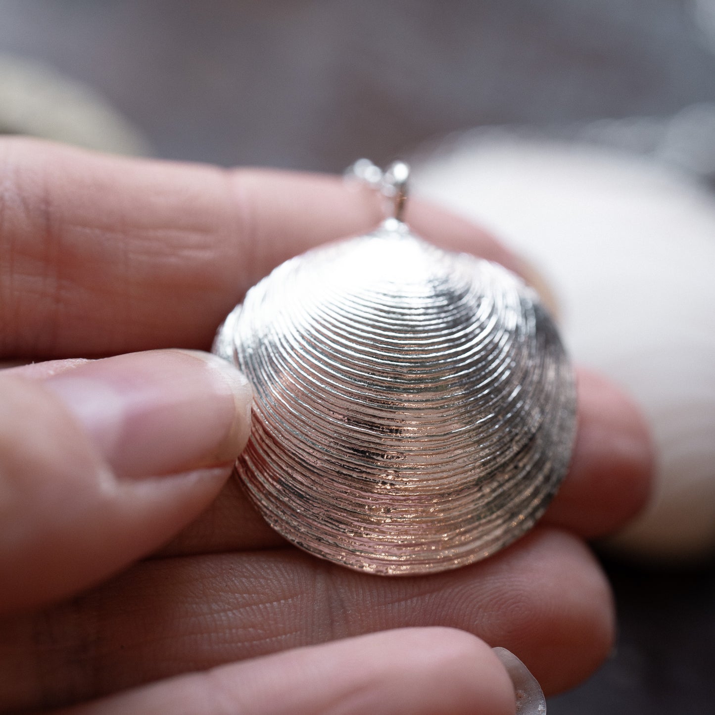 Sterling Silver Artemis Clam Shell Necklace