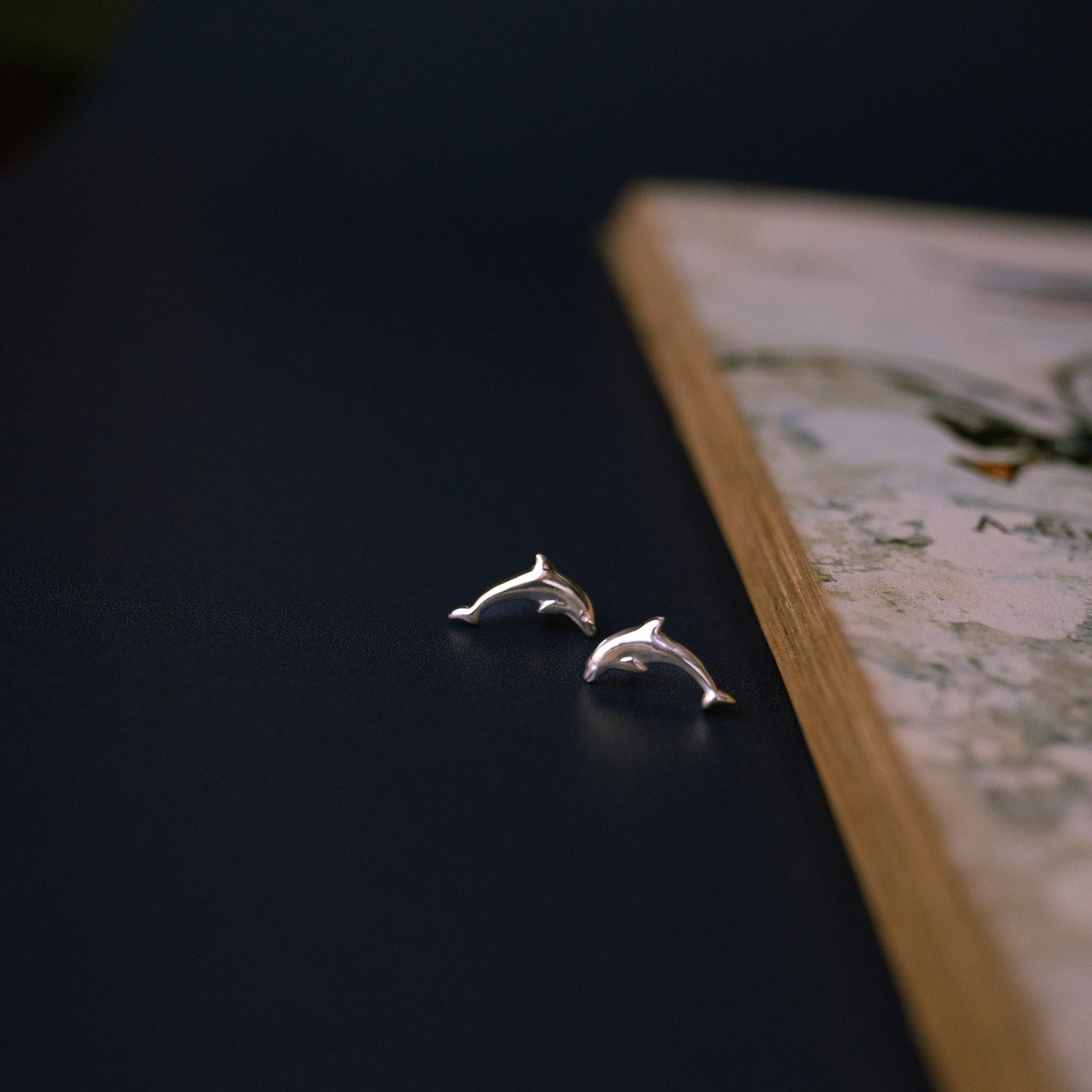 Silver Dolphin Stud Earrings