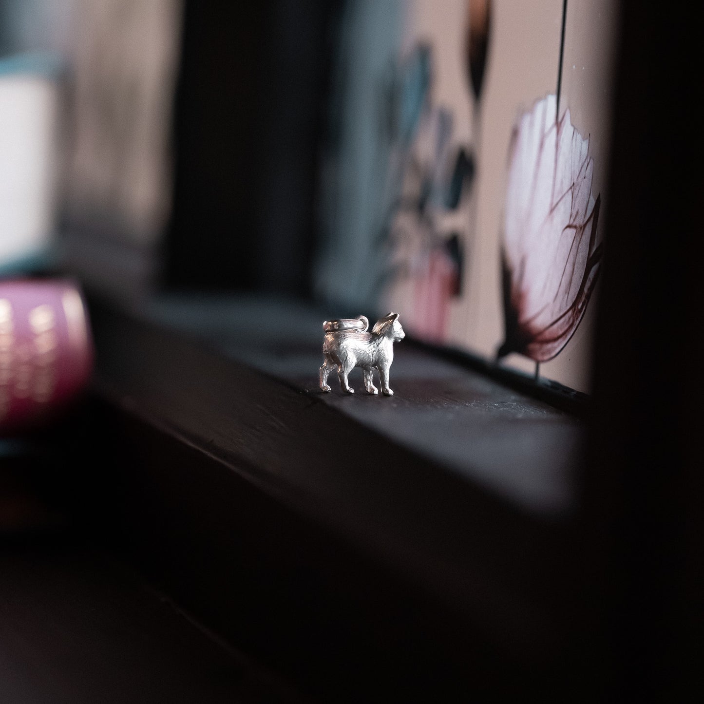 Silver Manx Cat Pendant Necklace