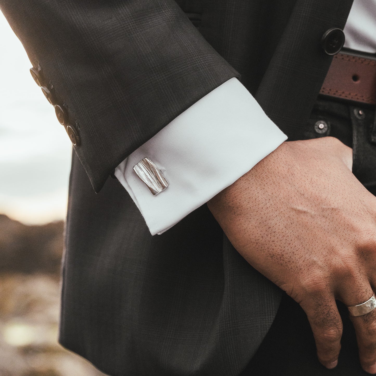 Drift Contemporary Sterling Silver Cufflinks