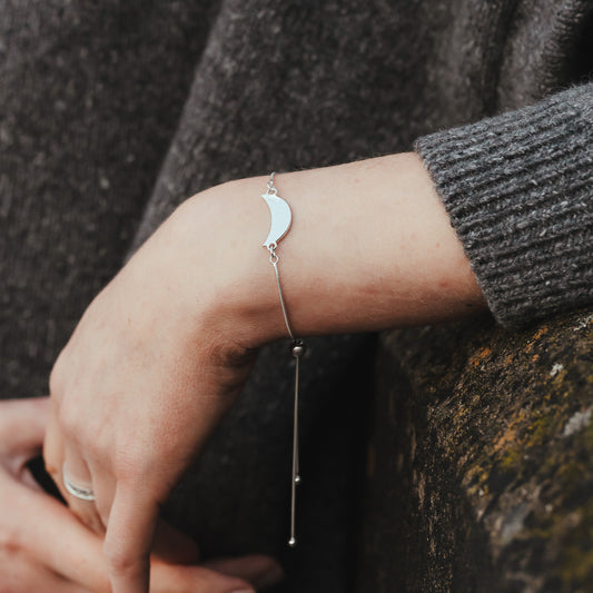 Crescent Moon Adjustable Slip Bracelet