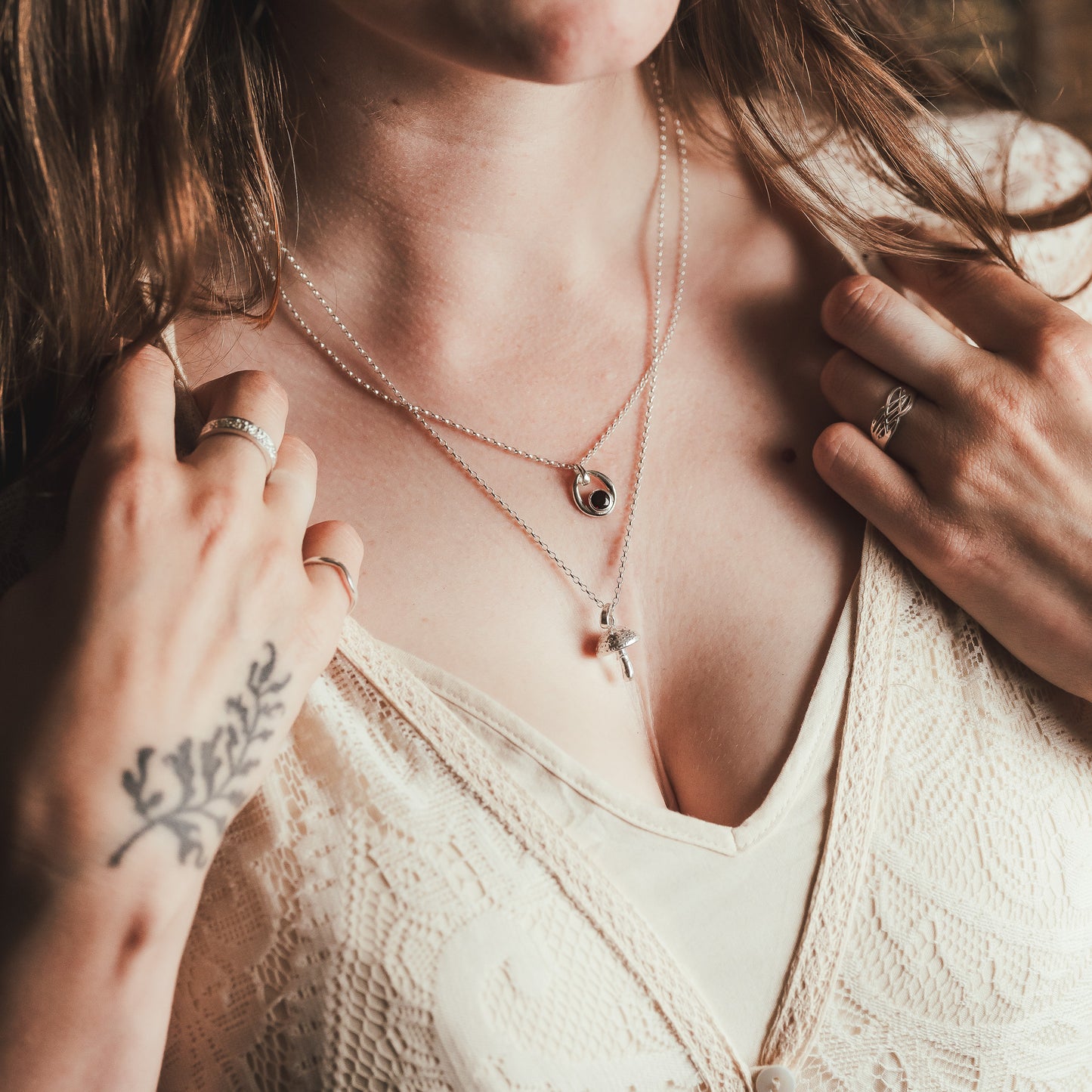Sterling Silver Fly Agaric Mushroom Necklace