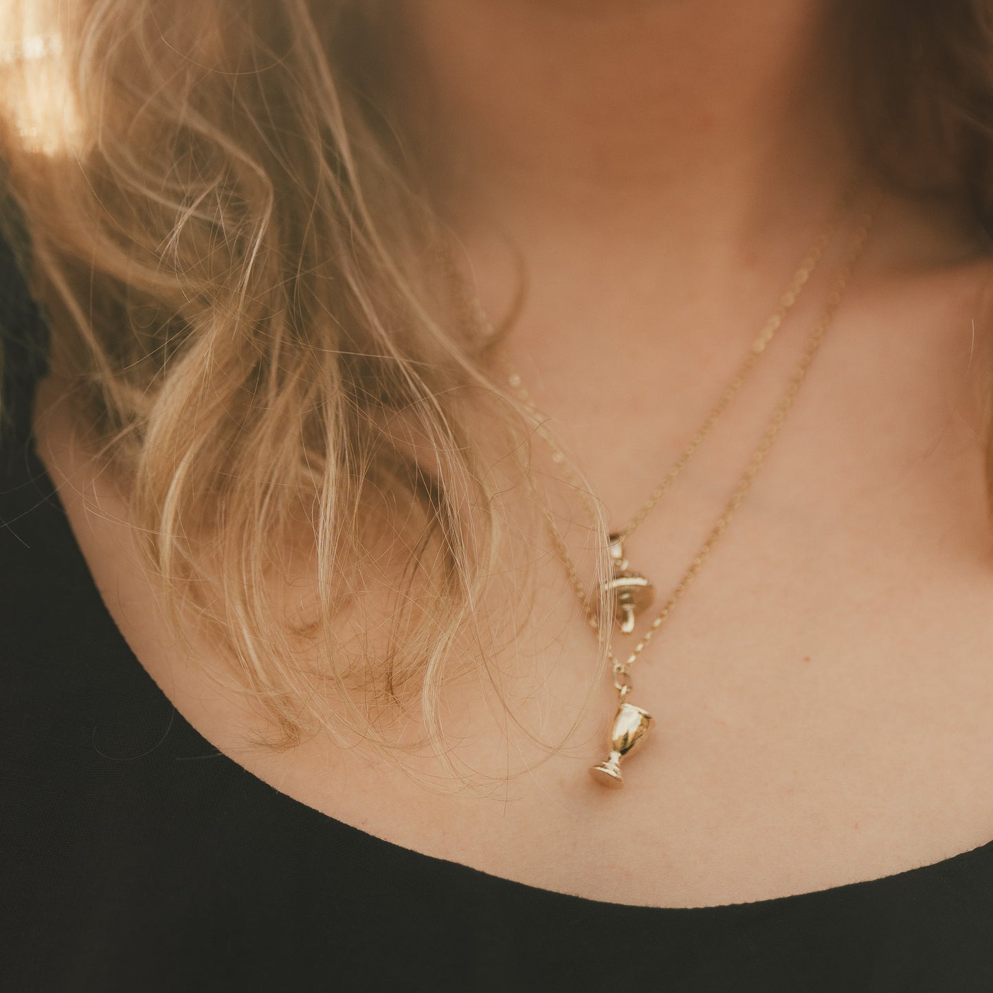Gold Fairy Chalice Necklace