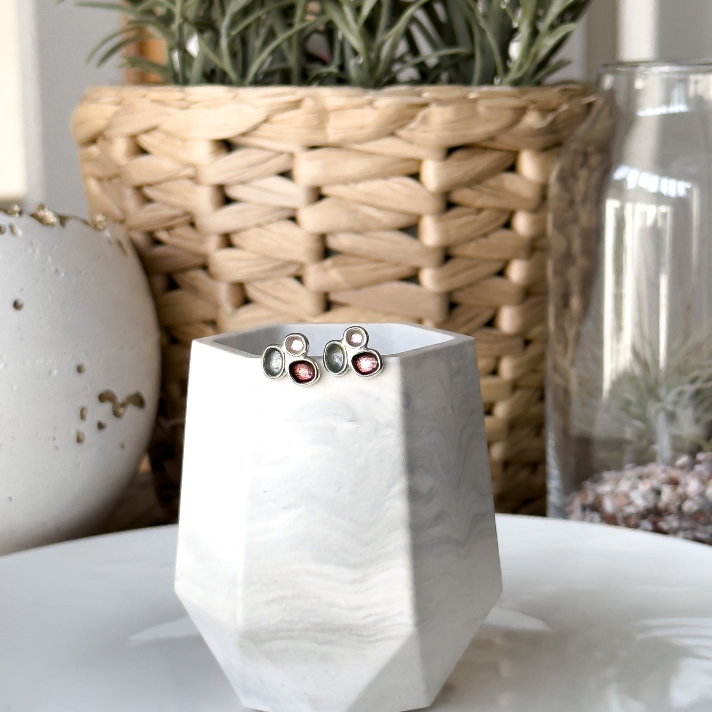 Sterling Silver Pebble Stud Earrings - Laxey