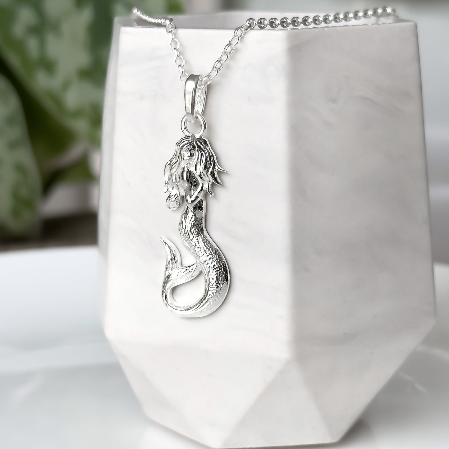 Silver Mermaid Necklace - The Mermaid of Gob-ny-Ooyl