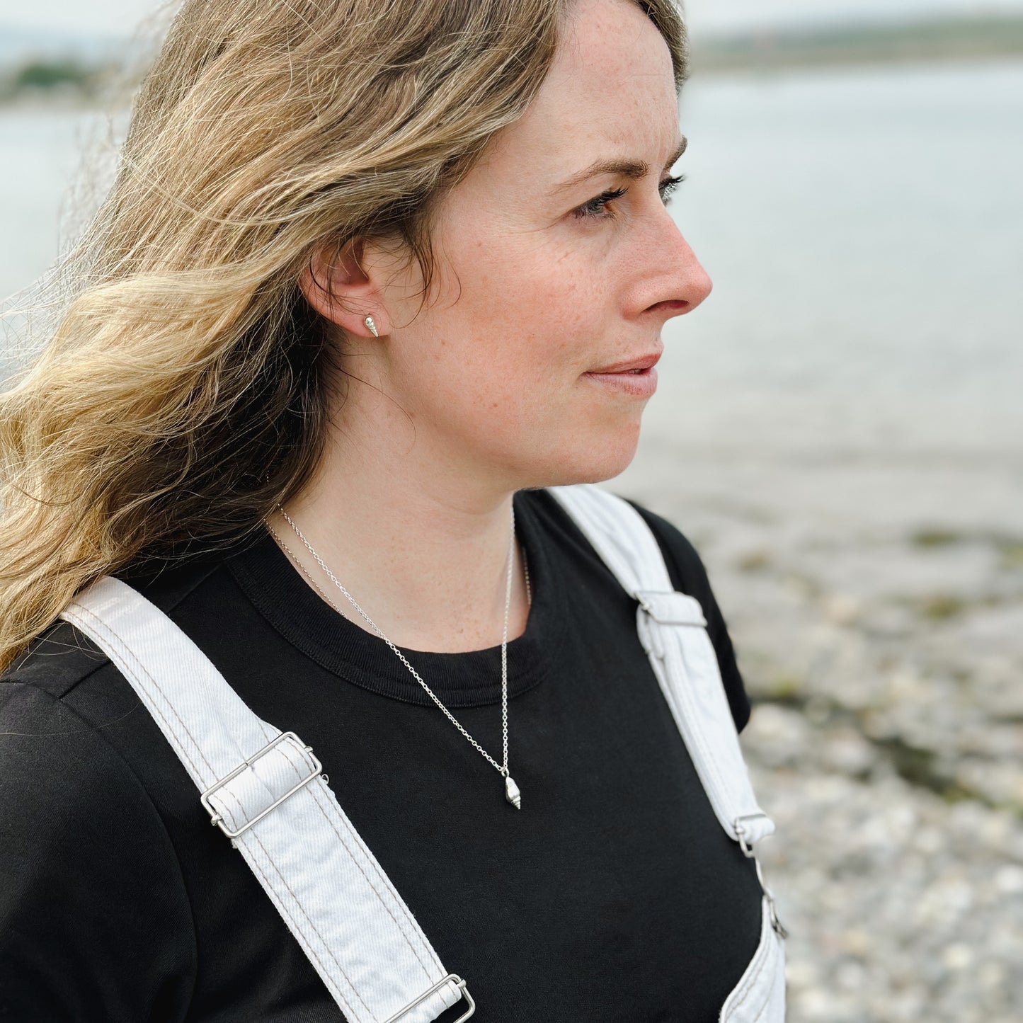 Silver Whelk Shell Necklace