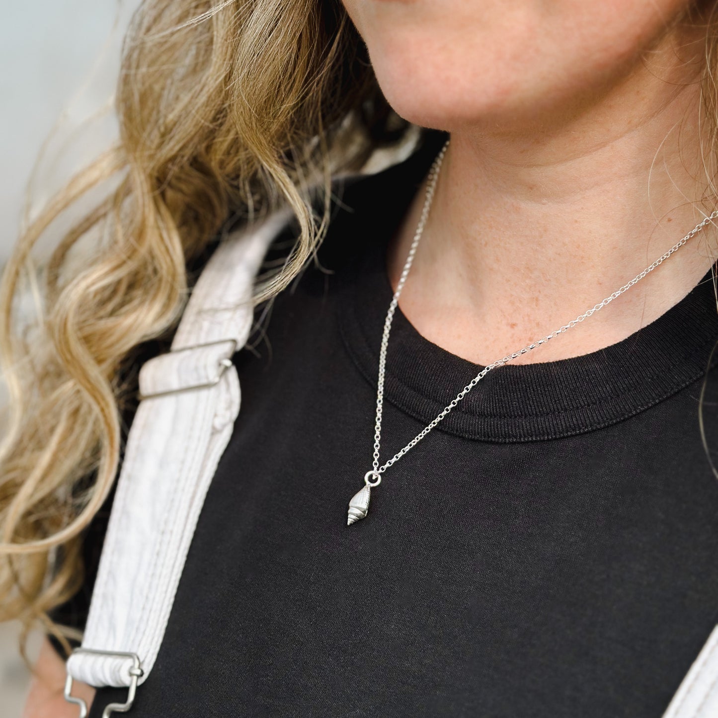 Silver Whelk Shell Necklace