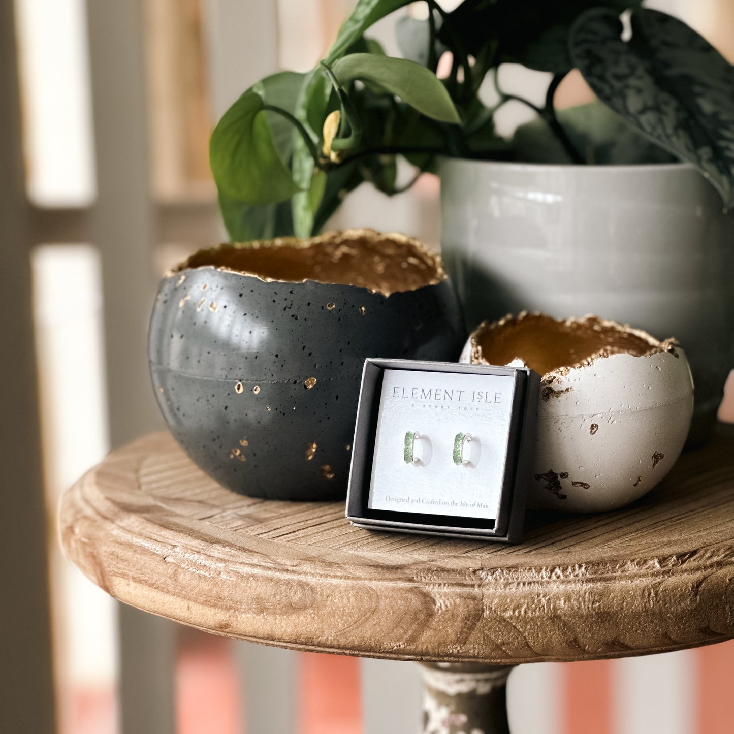Eostre - Bifröst Silver Enamel Hoop Earrings (Lime Green)