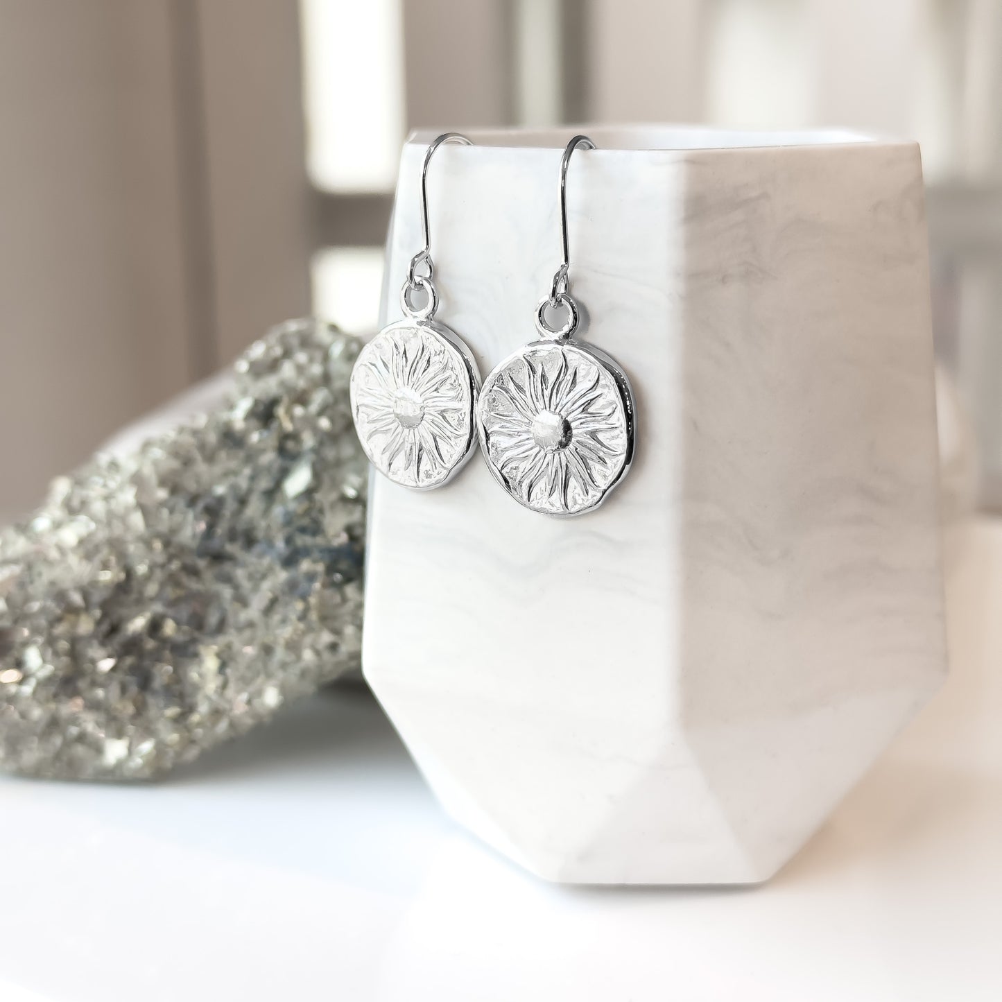 Fire Element - Sun Coin Talisman Earrings