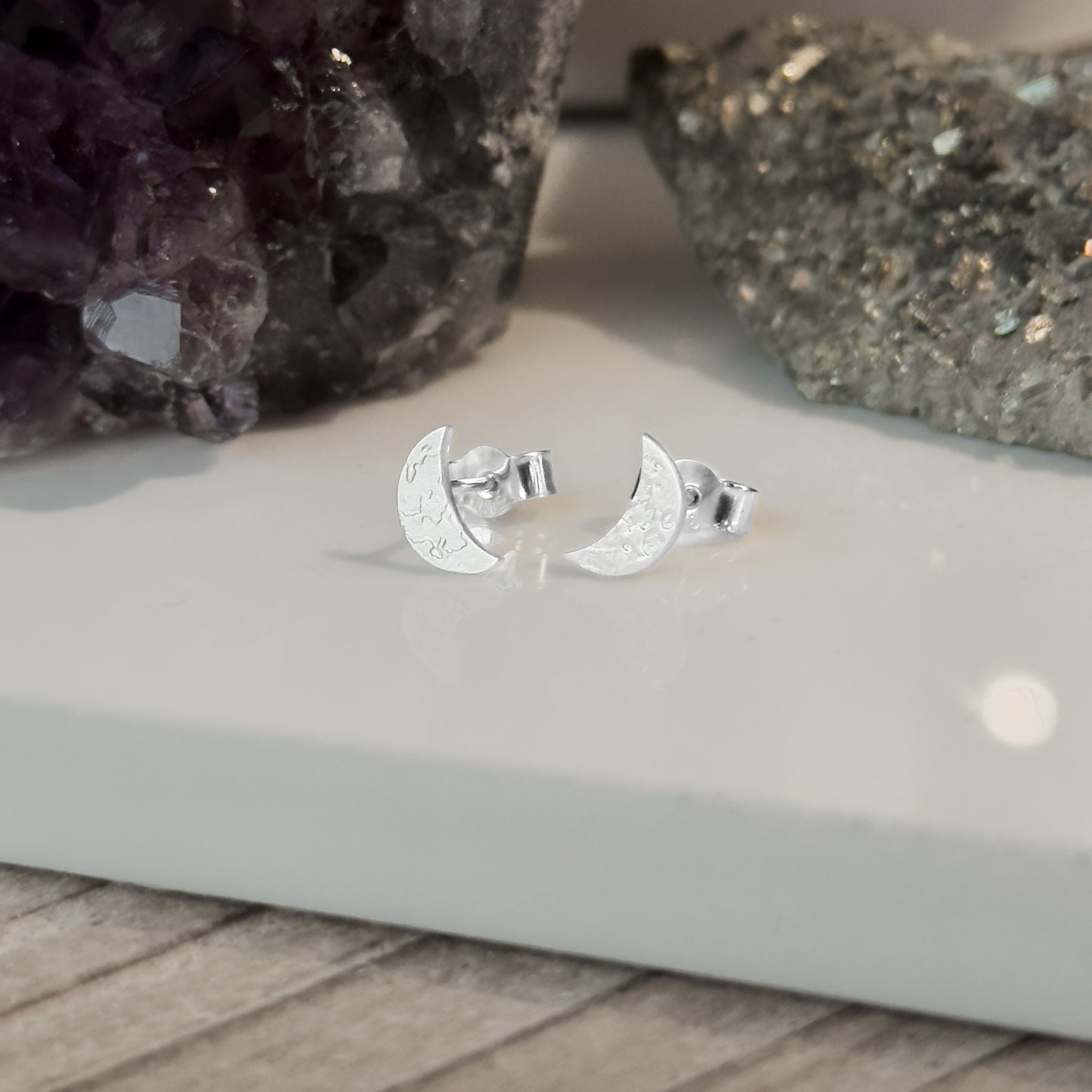 Crescent Moon Stud Earrings