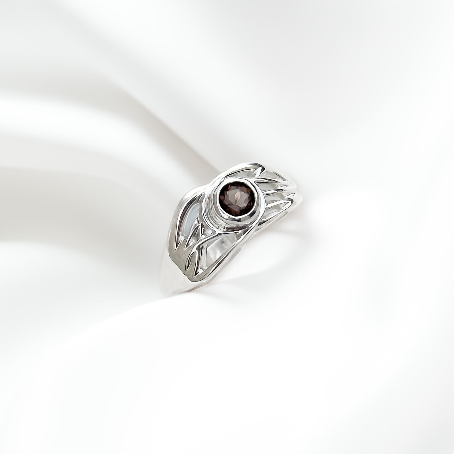 Silver and Gemstone Celtic Roots Ring - choose your stone
