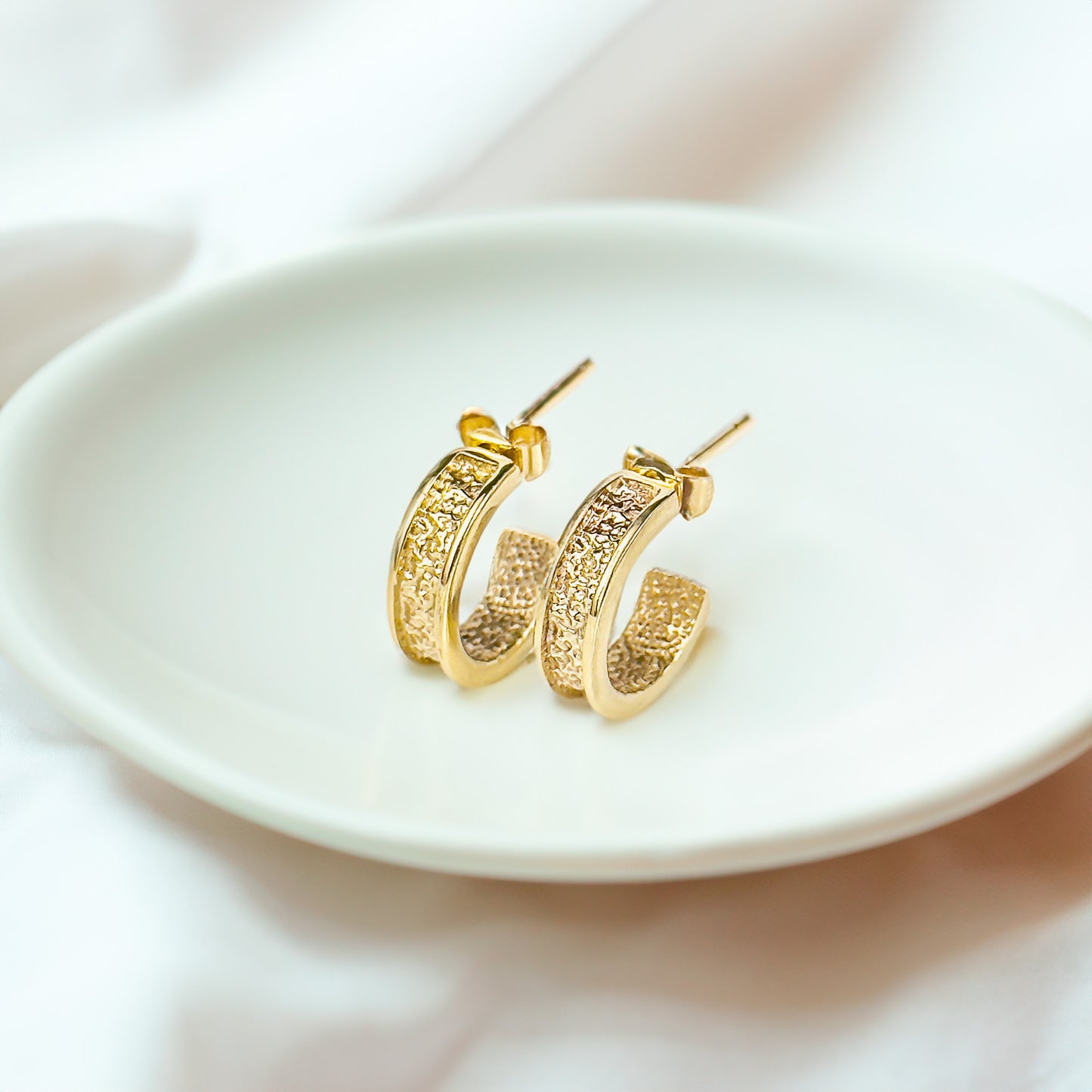 Gold Stardust Hoop Earrings