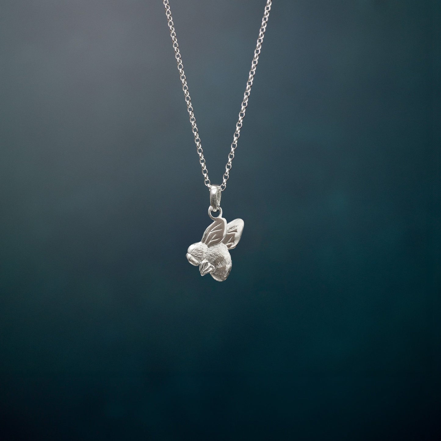 Sterling Silver Bumble Bee Charm Necklace