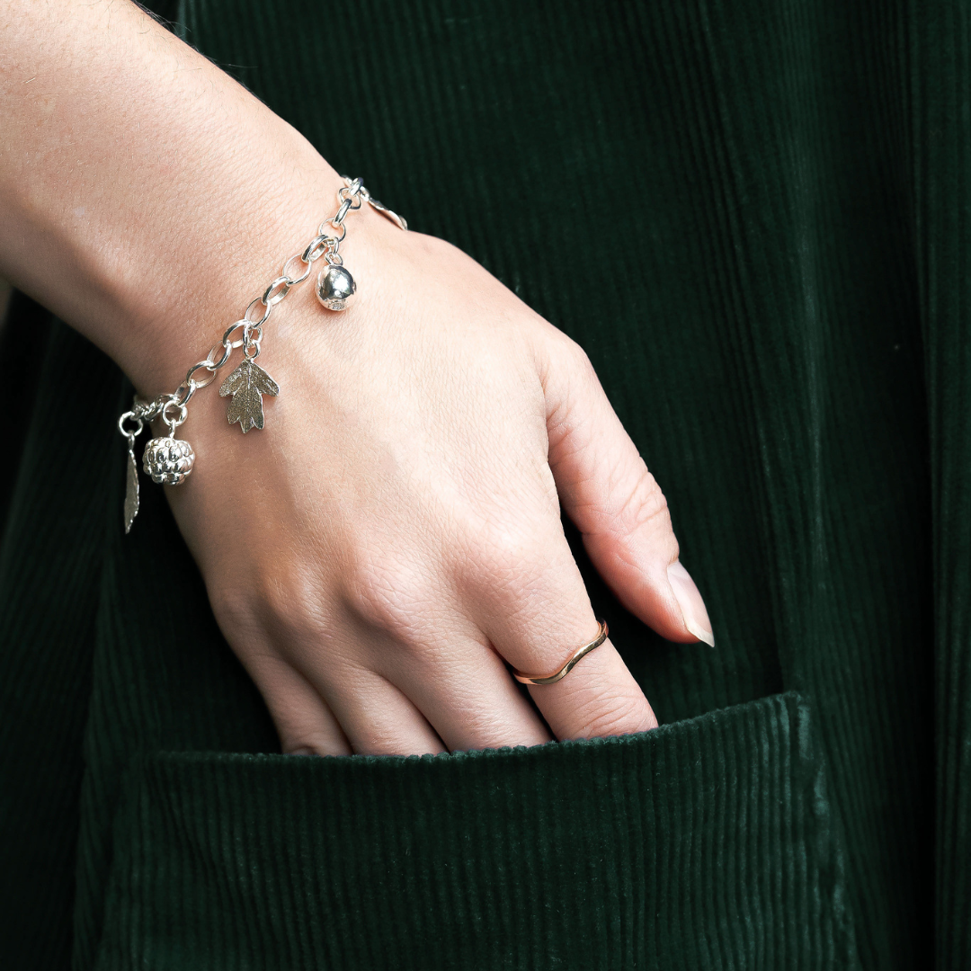 'Woodland Walk' Sterling Silver Charm Bracelet