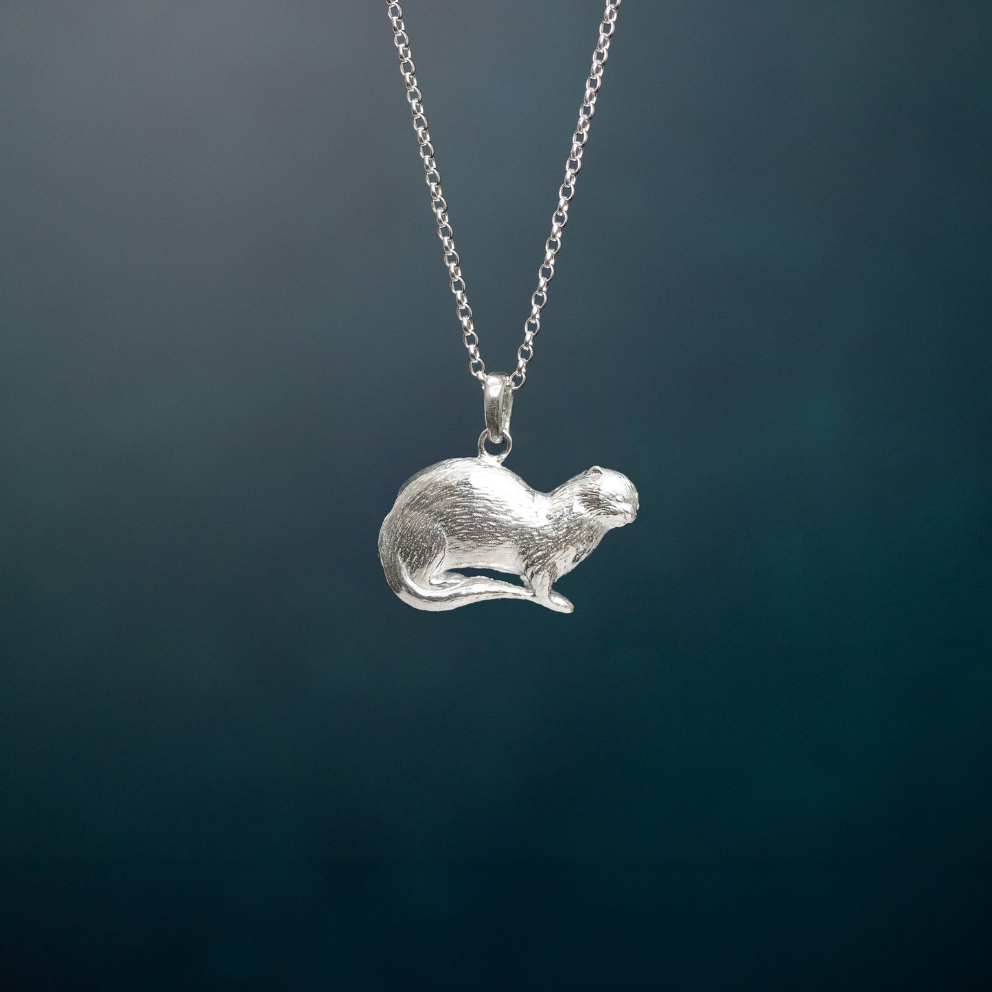 Sterling Silver Otter Pendant Necklace